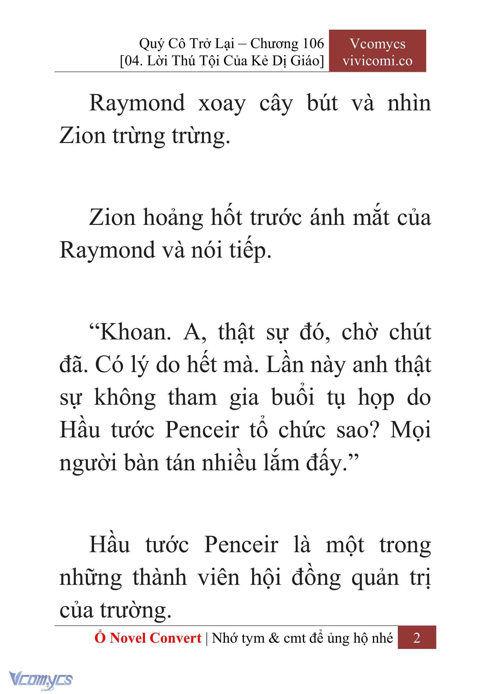 [Novel] Quý Cô Trở Lại Chap 106 - Next Chap 107