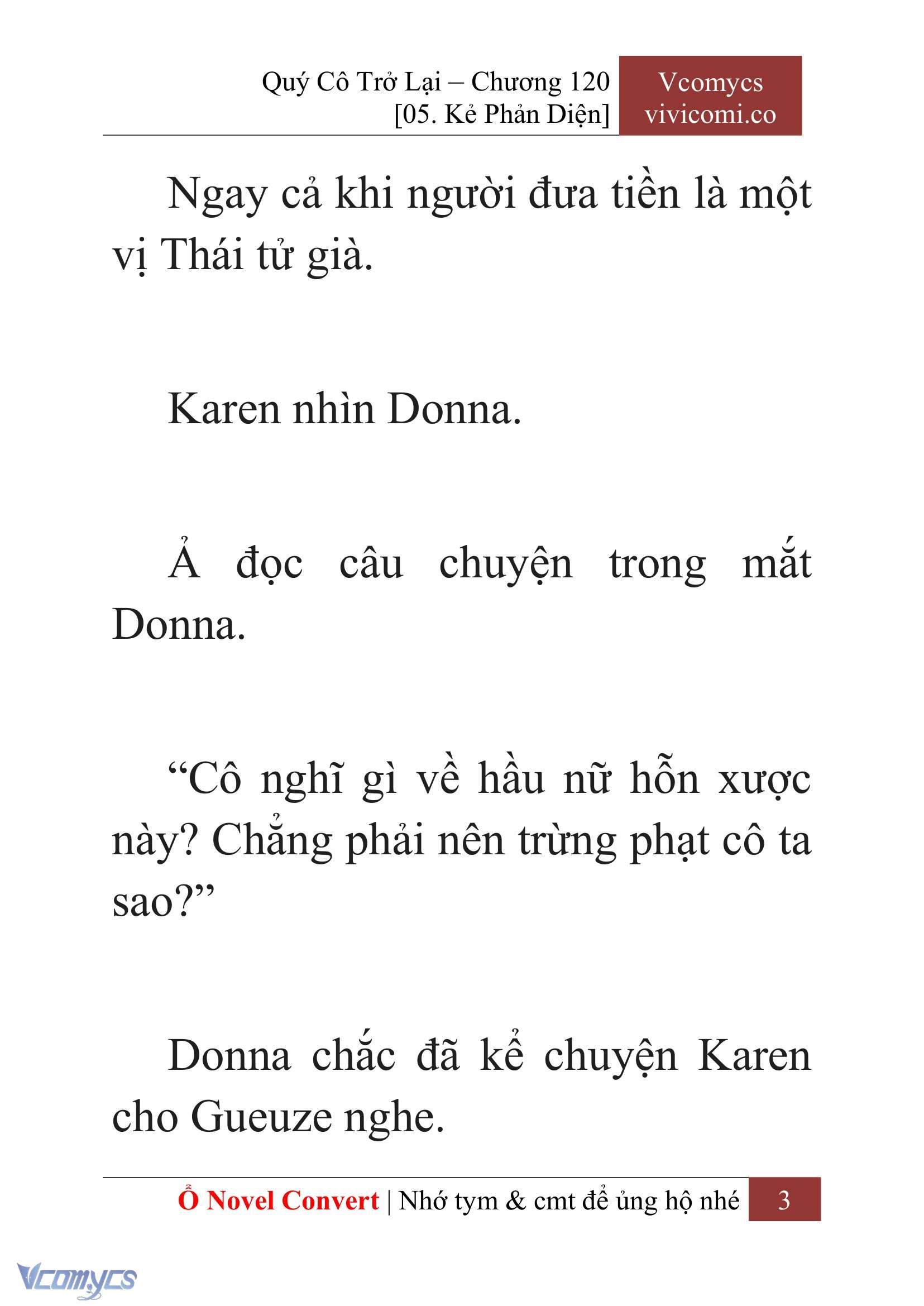 [Novel] Quý Cô Trở Lại Chap 120 - Trang 2