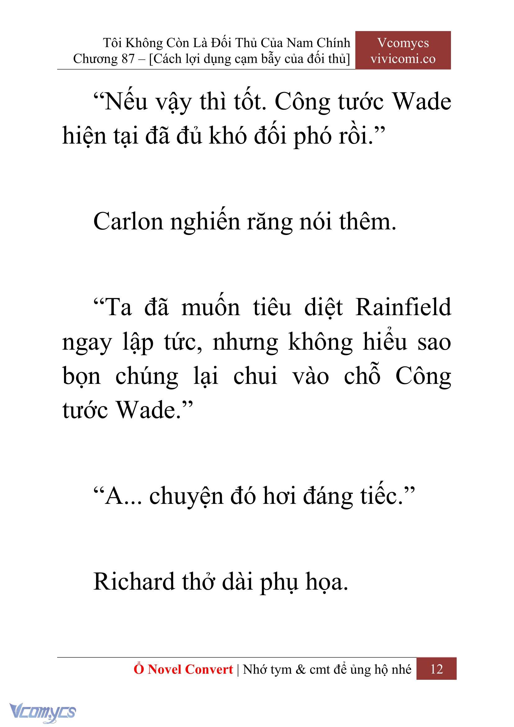 [Novel] Tôi Không Còn Là Đối Thủ Của Nam Chính Chap 87 - Trang 2