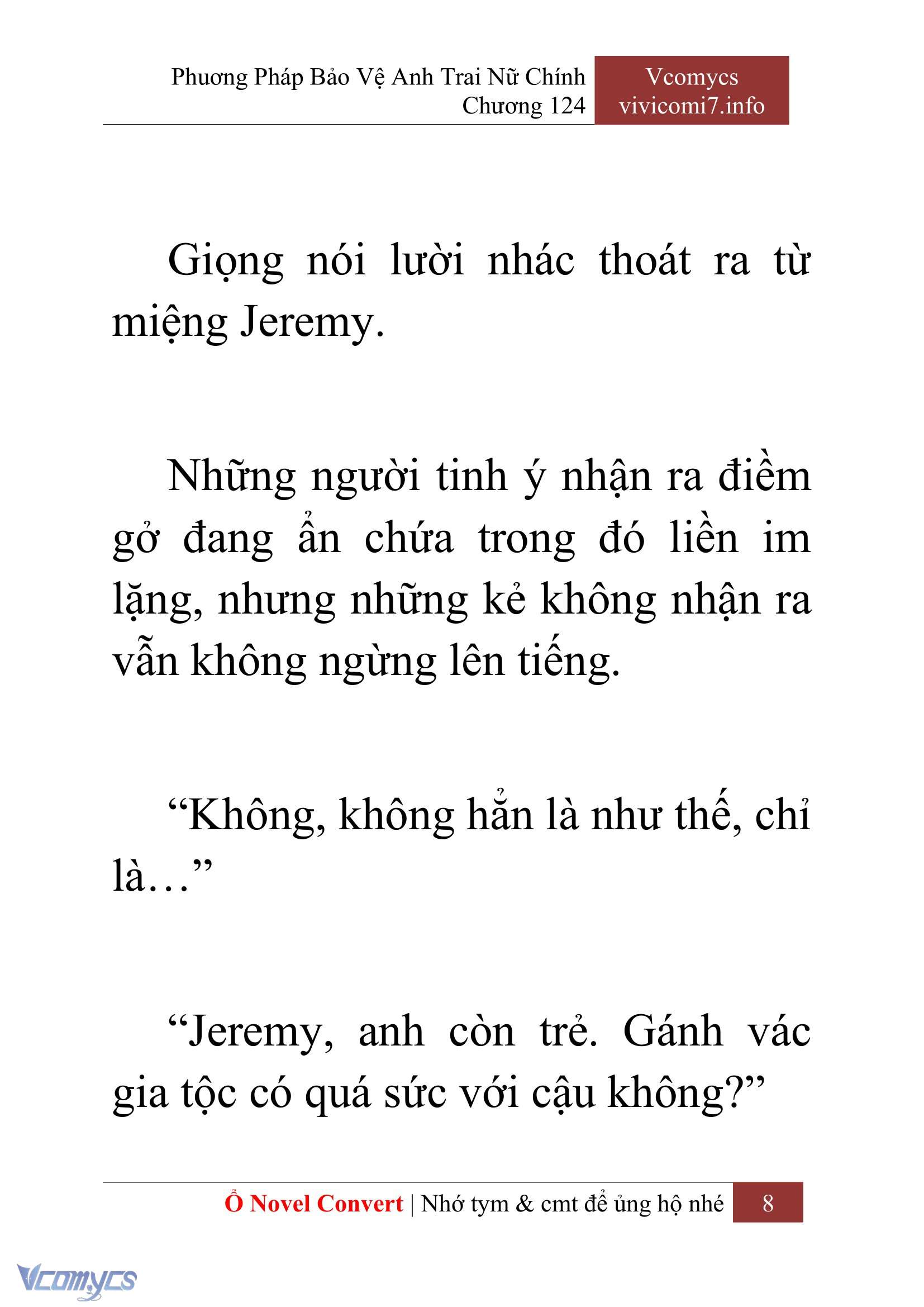 [Novel] Phương Pháp Bảo Vệ Anh Trai Nữ Chính Chap 124 - Trang 2