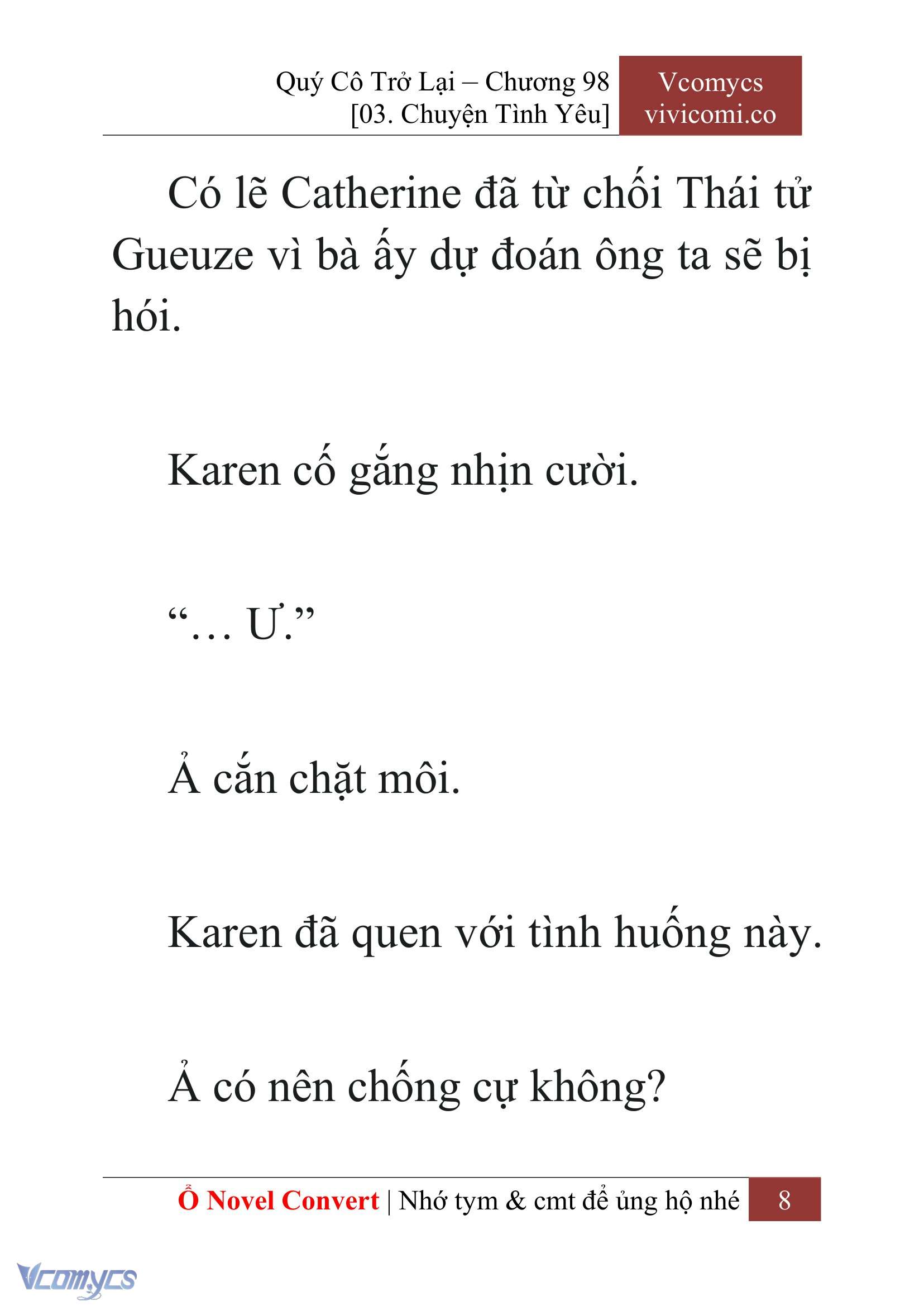 [Novel] Quý Cô Trở Lại Chap 98 - Trang 2