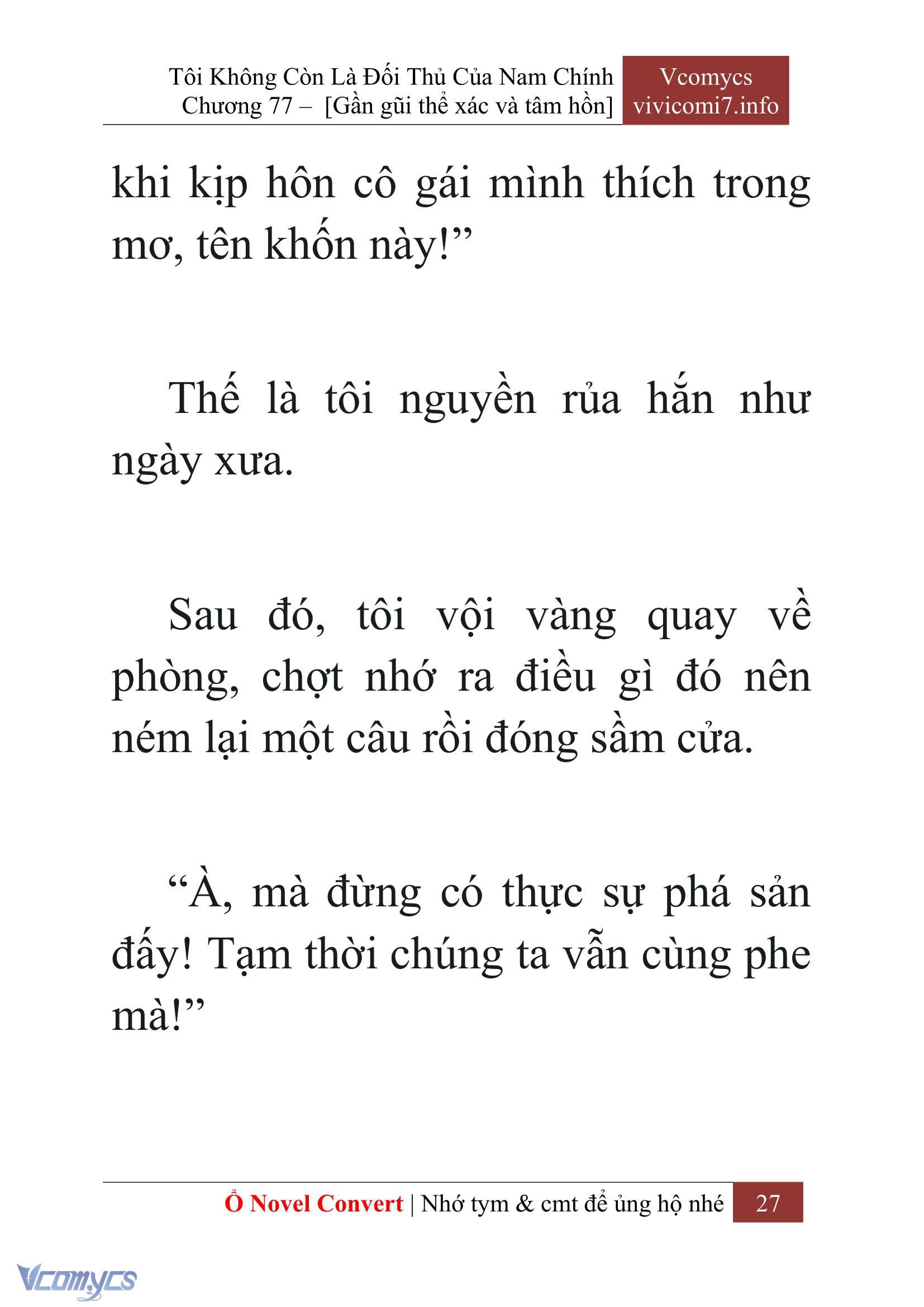[Novel] Tôi Không Còn Là Đối Thủ Của Nam Chính Chap 77 - Trang 2