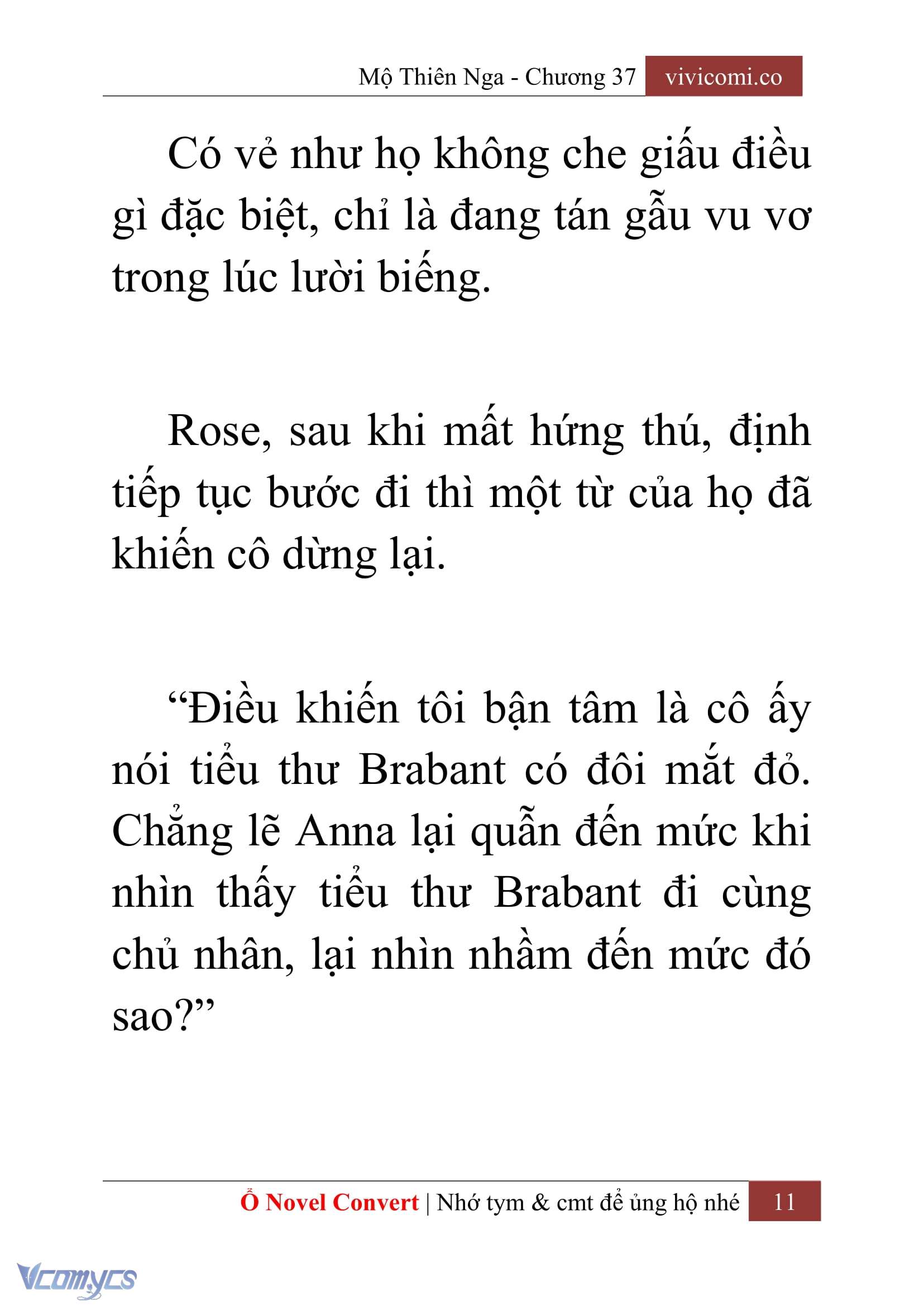 [Novel] Mộ Thiên Nga Chap 37 - Next Chap 38