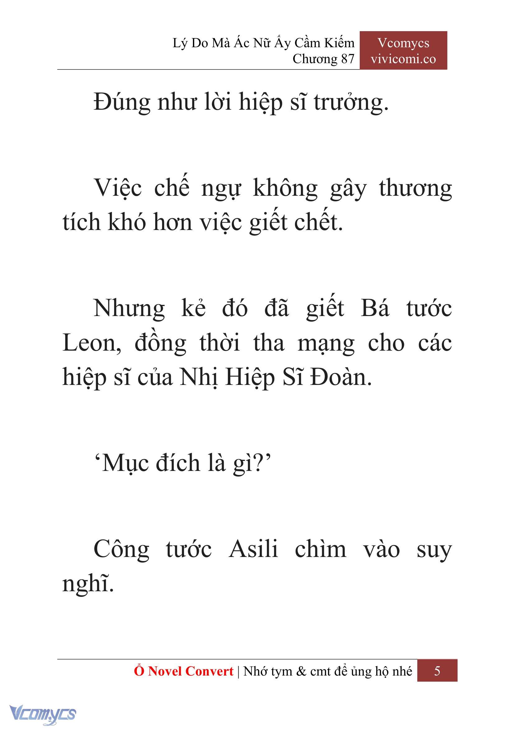 [Novel] Lý Do Mà Ác Nữ Ấy Cầm Kiếm Chap 87 - Next Chap 88