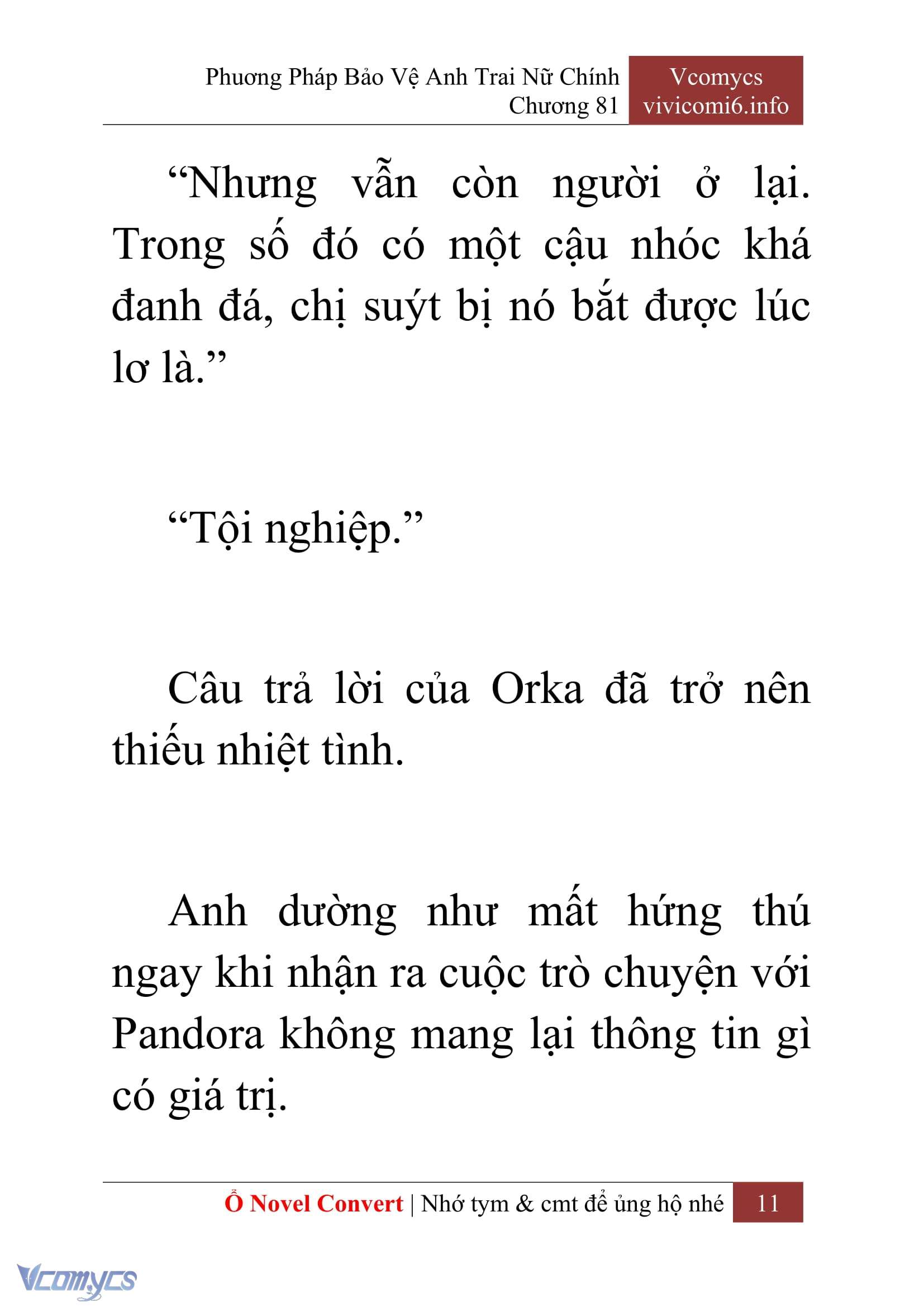 [Novel] Phương Pháp Bảo Vệ Anh Trai Nữ Chính Chap 81 - Trang 2