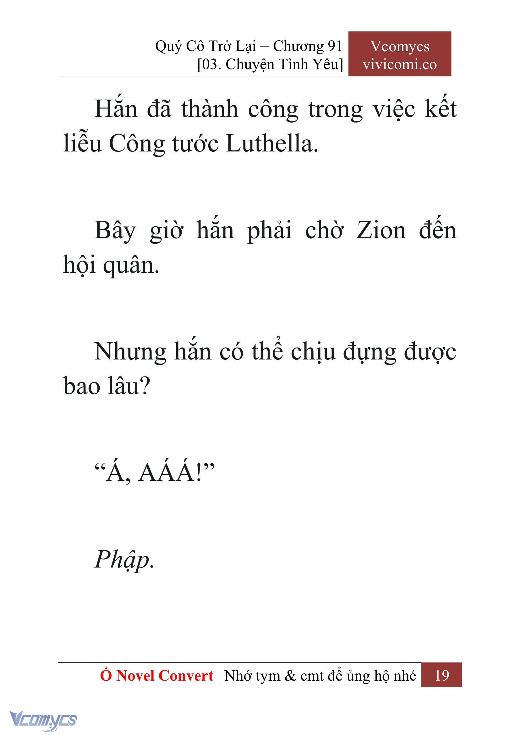 [Novel] Quý Cô Trở Lại Chap 91 - Trang 2