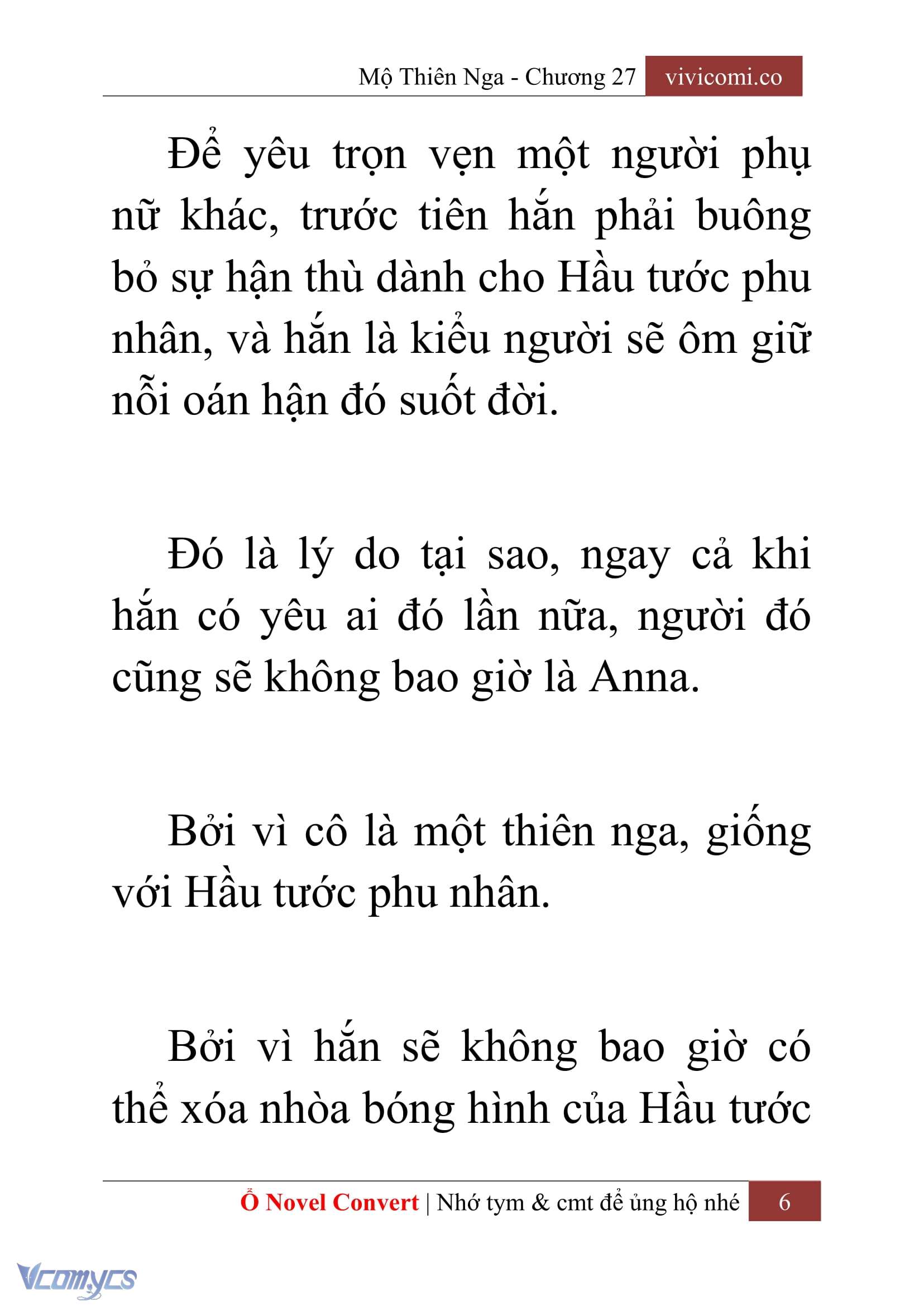 [Novel] Mộ Thiên Nga Chap 27 - Next Chap 28