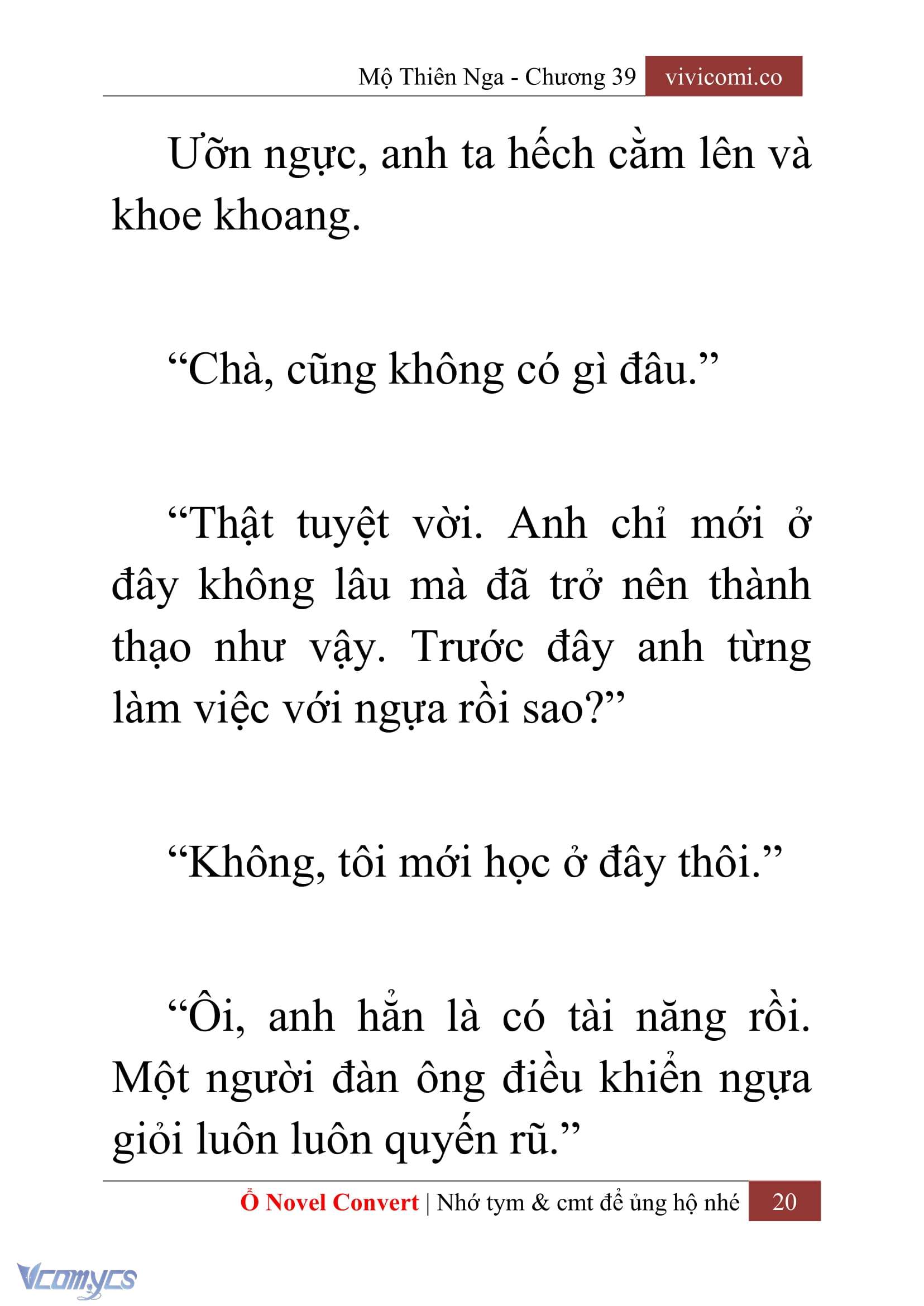 [Novel] Mộ Thiên Nga Chap 39 - Next Chap 40