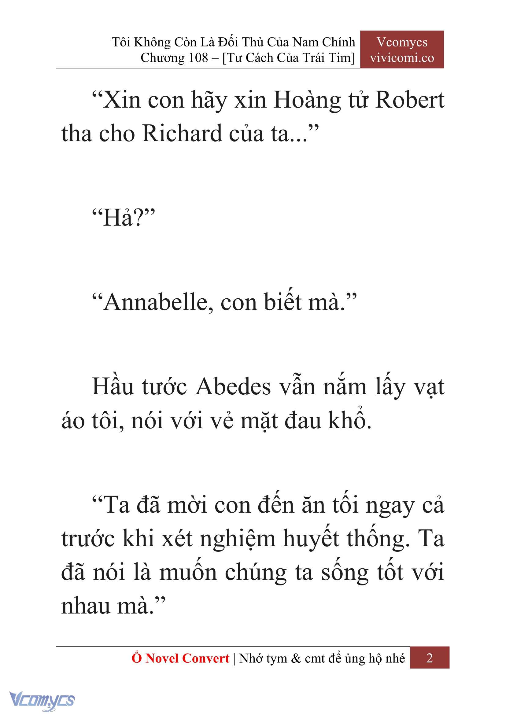 [Novel] Tôi Không Còn Là Đối Thủ Của Nam Chính Chap 108 - Trang 2