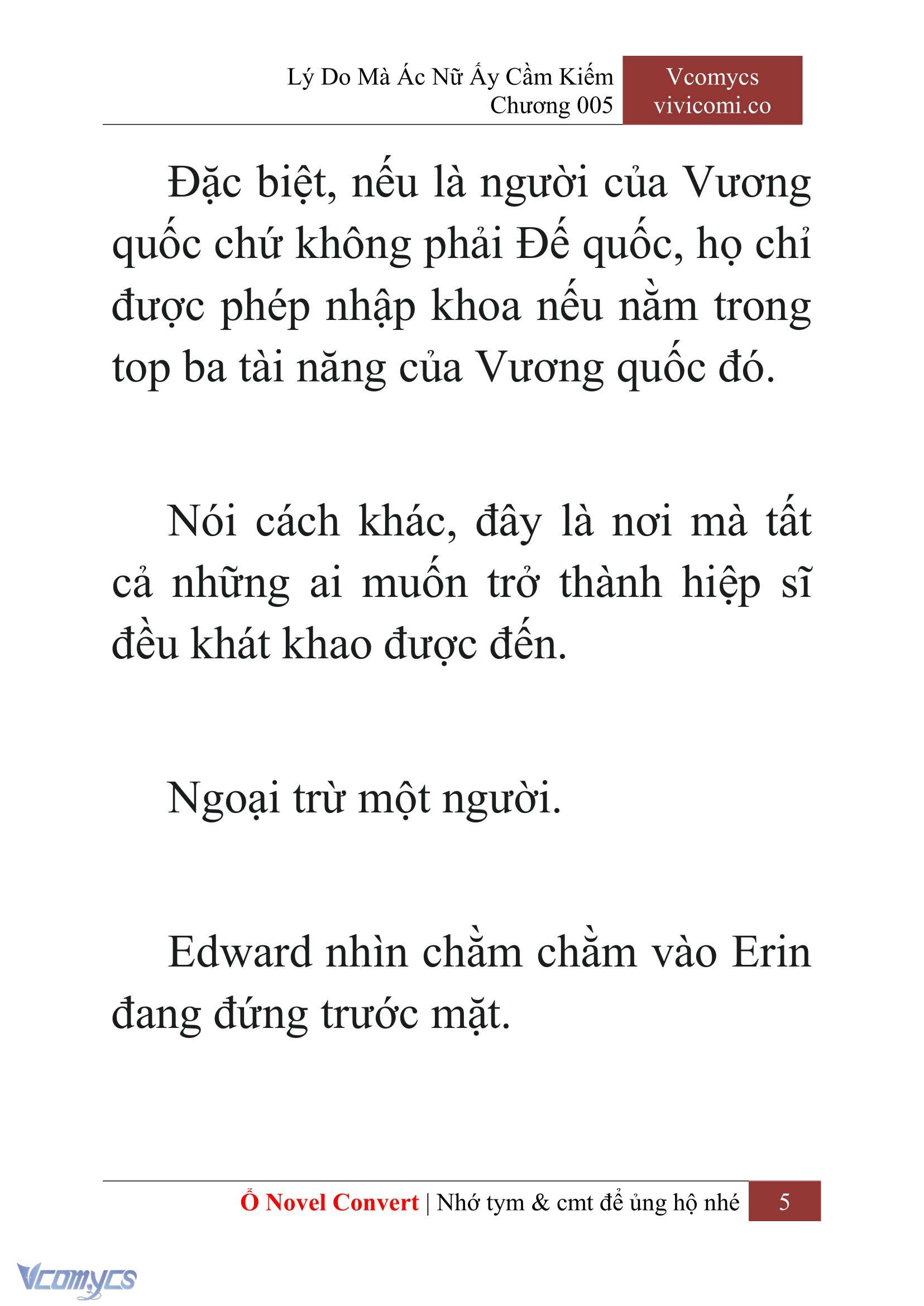 [Novel] Lý Do Mà Ác Nữ Ấy Cầm Kiếm Chap 5 - Next Chap 6
