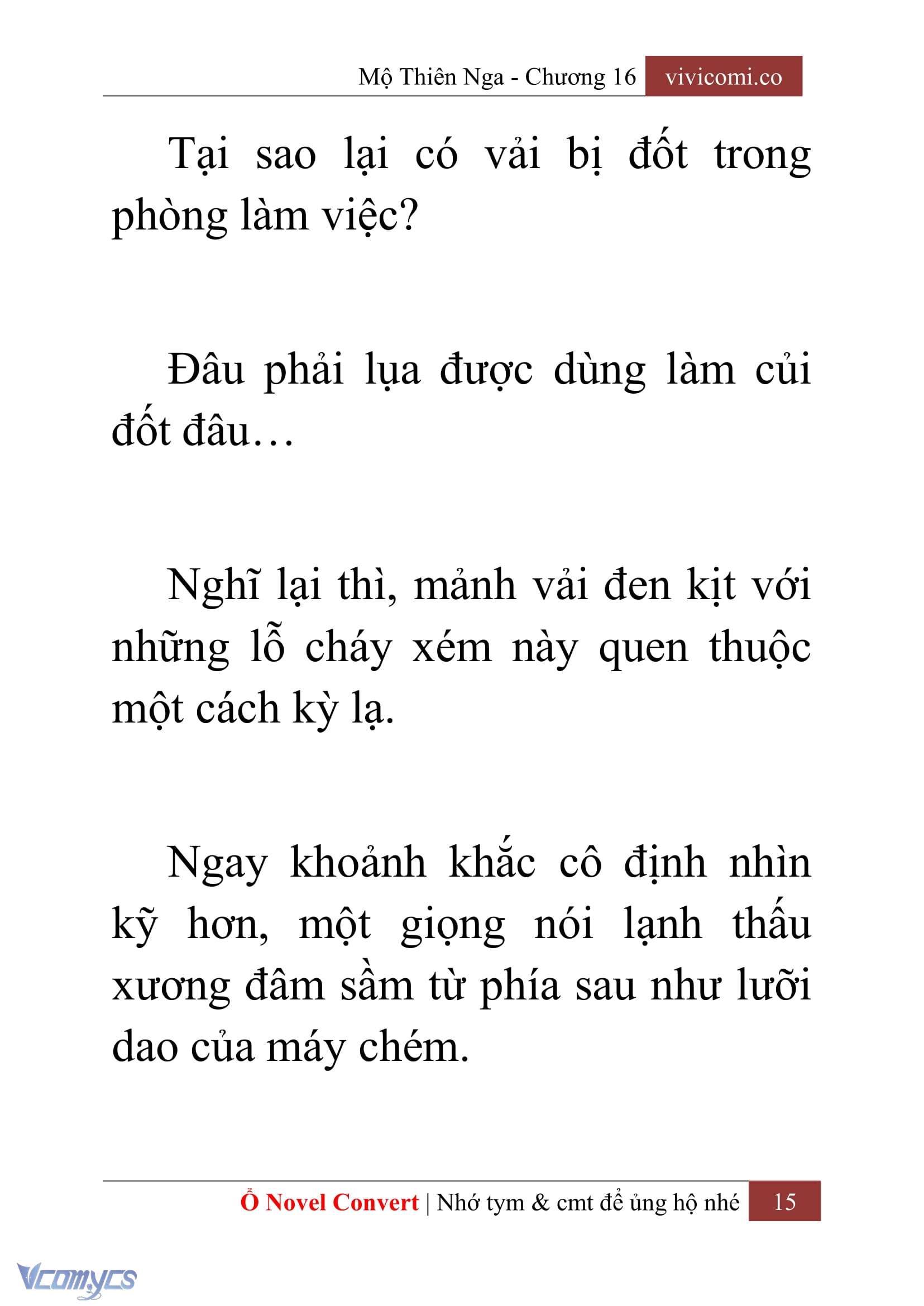 [Novel] Mộ Thiên Nga Chap 16 - Trang 2
