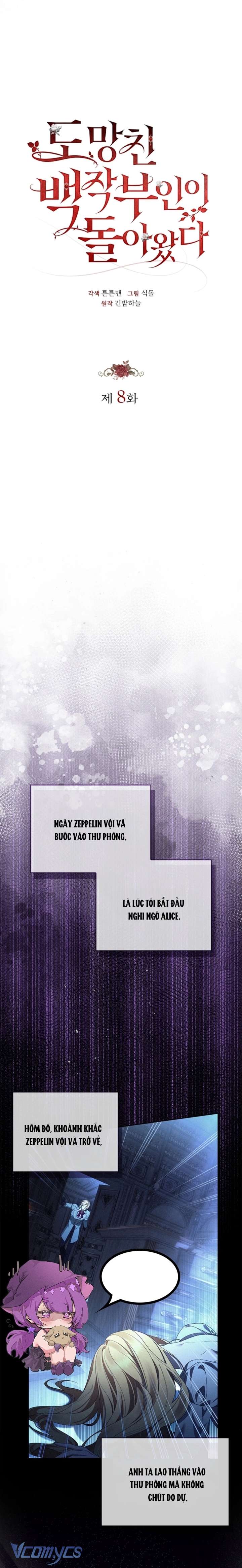 Nữ Bá Tước Bỏ Trốn Đã Quay Trở Lại Chap 8 - Next Chap 9