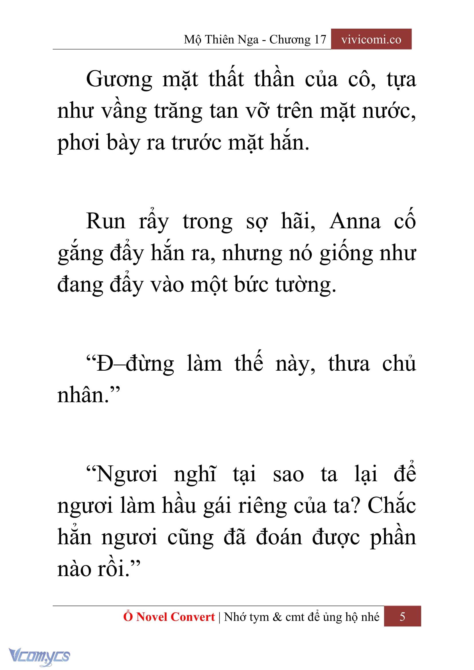 [Novel] Mộ Thiên Nga Chap 17 - Trang 2