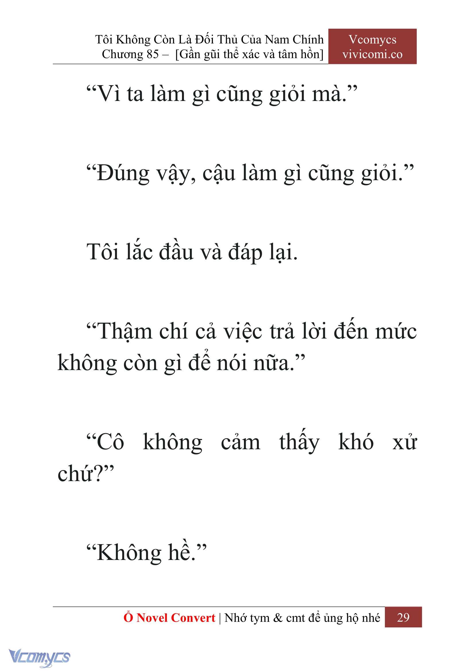 [Novel] Tôi Không Còn Là Đối Thủ Của Nam Chính Chap 85 - Trang 2