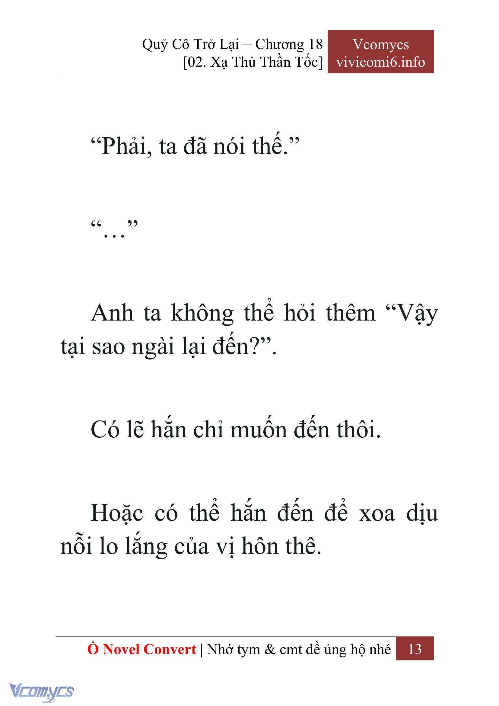[Novel] Quý Cô Trở Lại Chap 18 - Next Chap 19