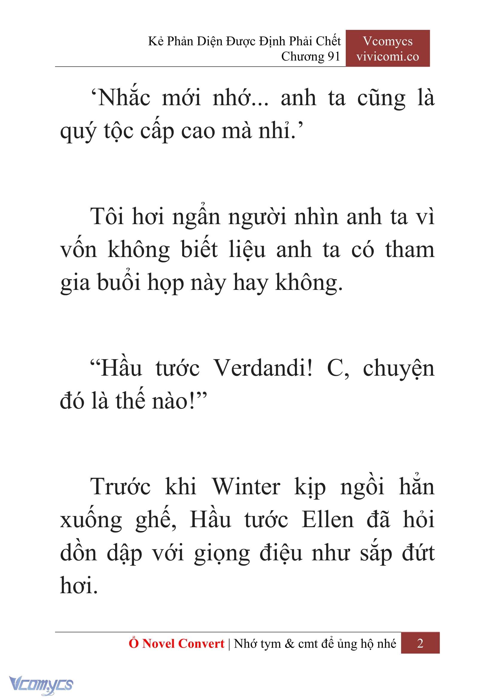 [Novel] Kẻ Phản Diện Được Định Phải Chết Chap 91 - Trang 2