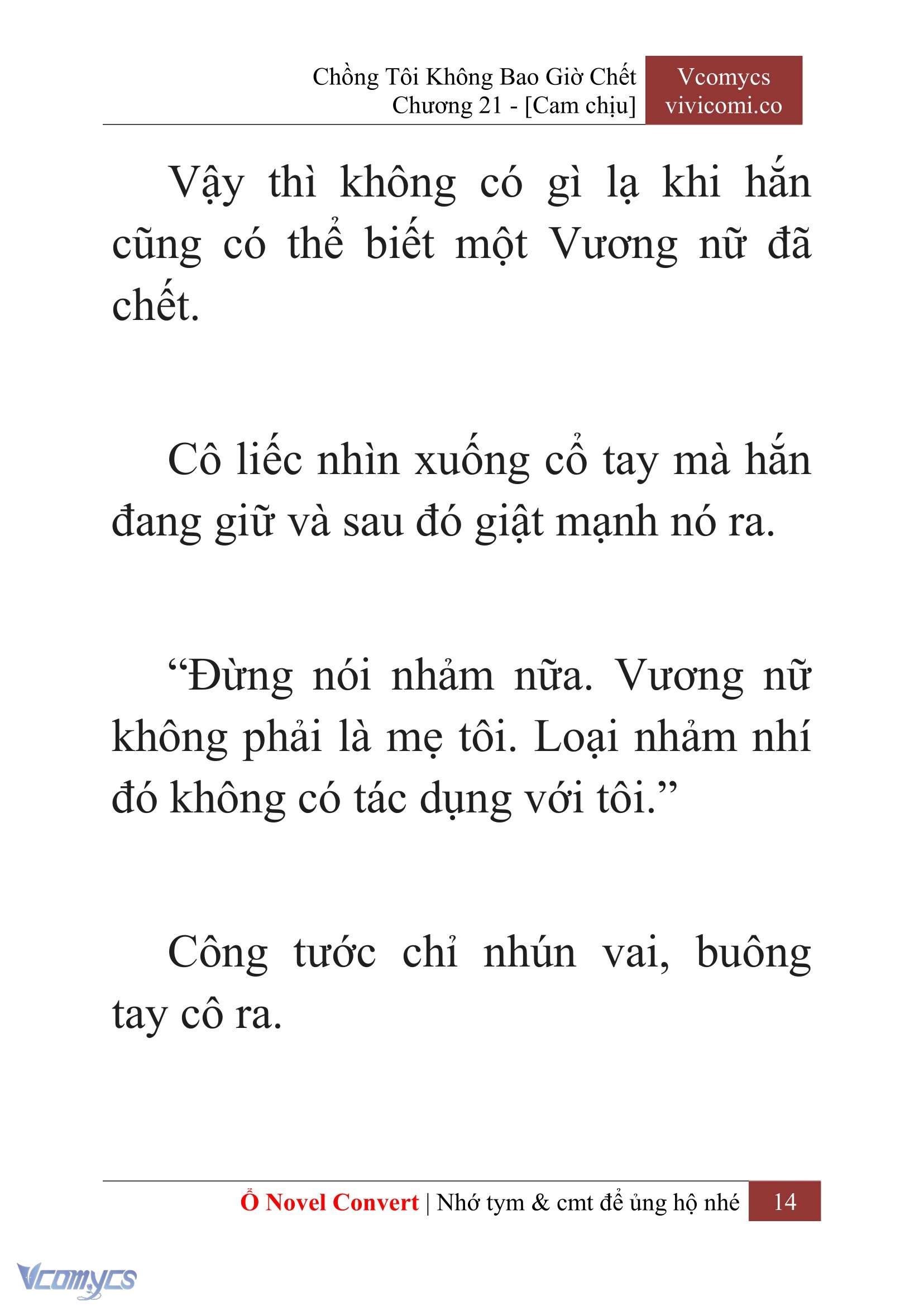 [Novel] Chồng Tôi Không Bao Giờ Chết Chap 21 - Trang 2