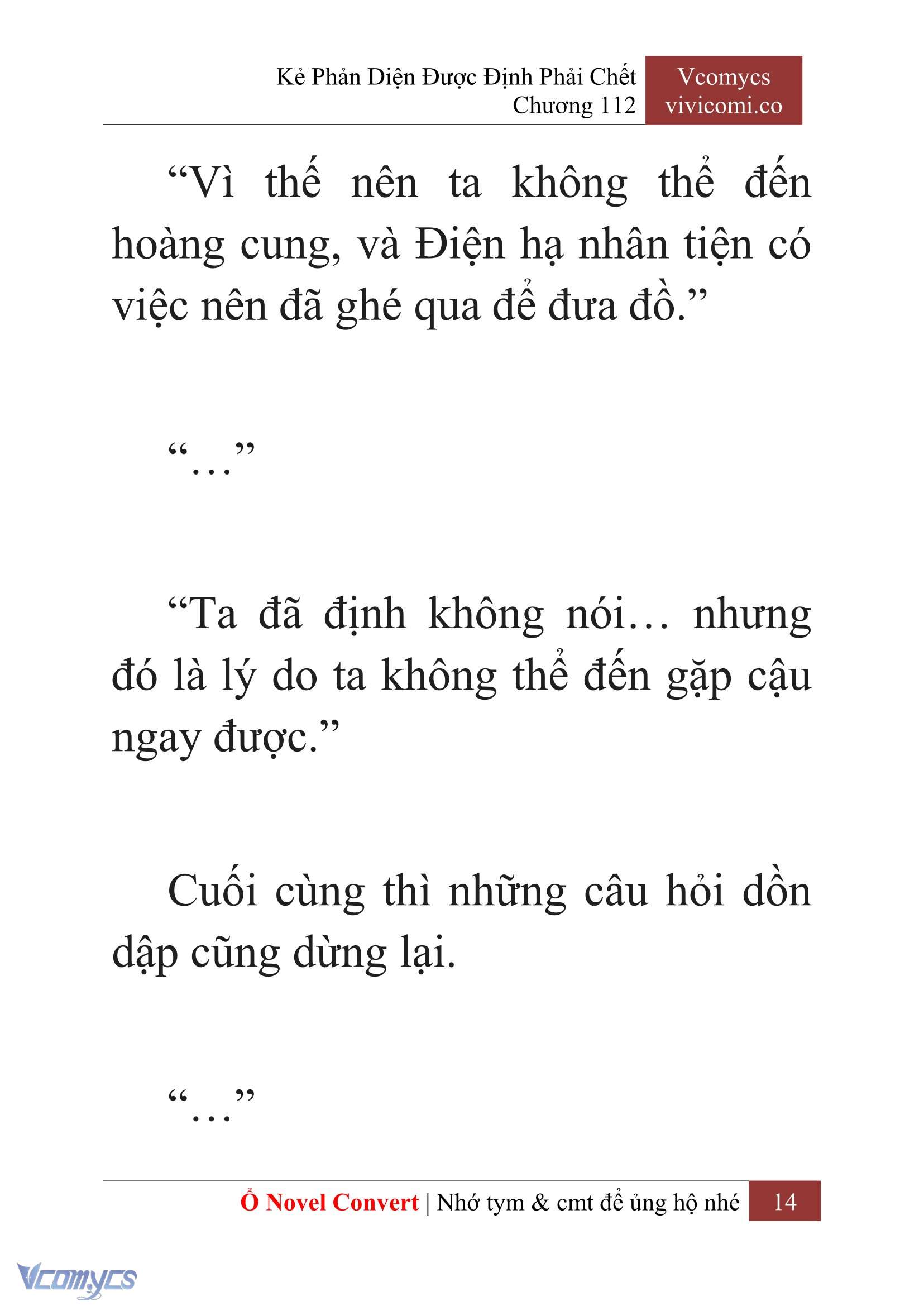 [Novel] Kẻ Phản Diện Được Định Phải Chết Chap 112 - Trang 2