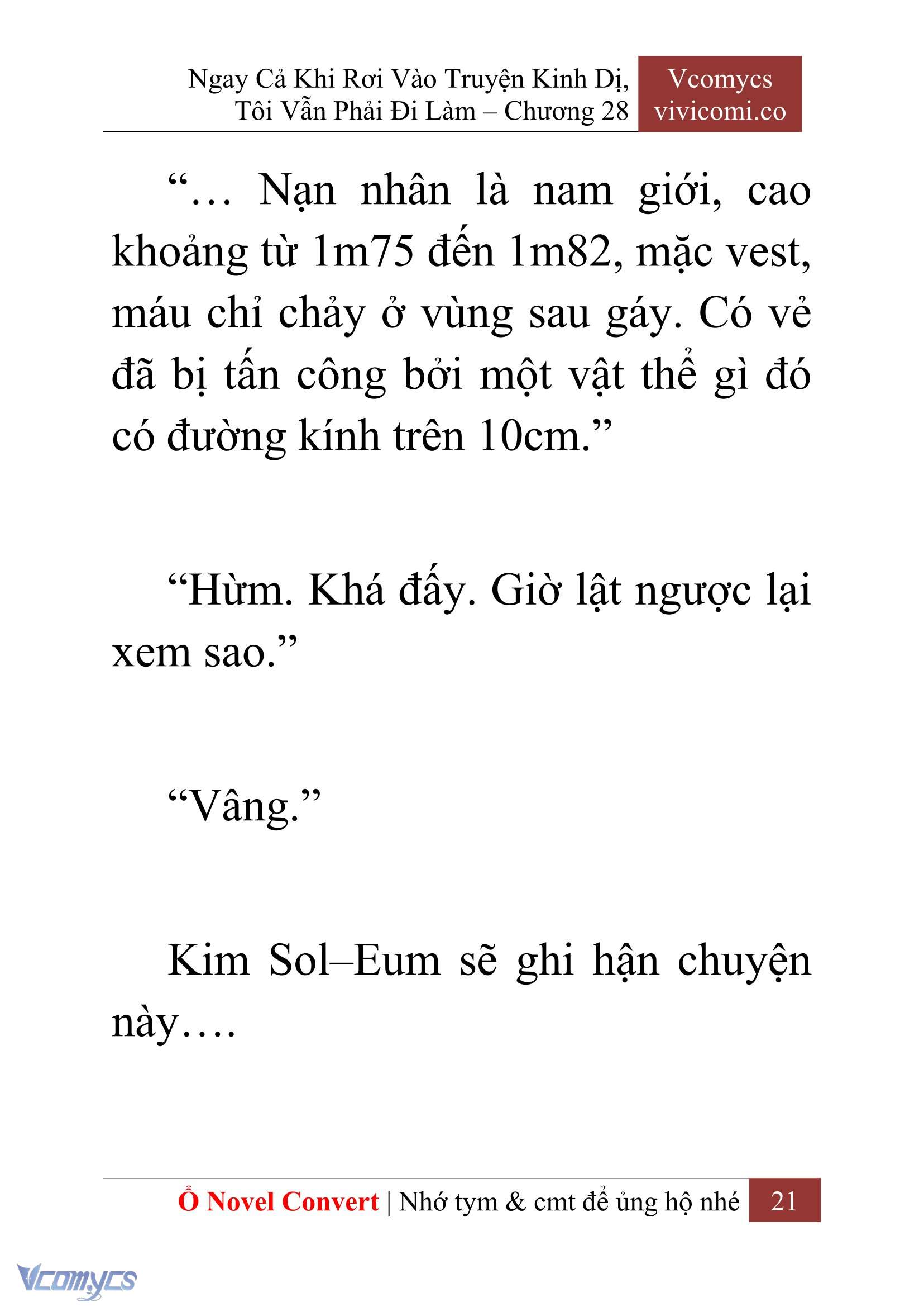 [Novel] Ngay Cả Khi Rơi Vào Truyện Kinh Dị, Tôi Vẫn Phải Đi Làm Chap 28 - Trang 2