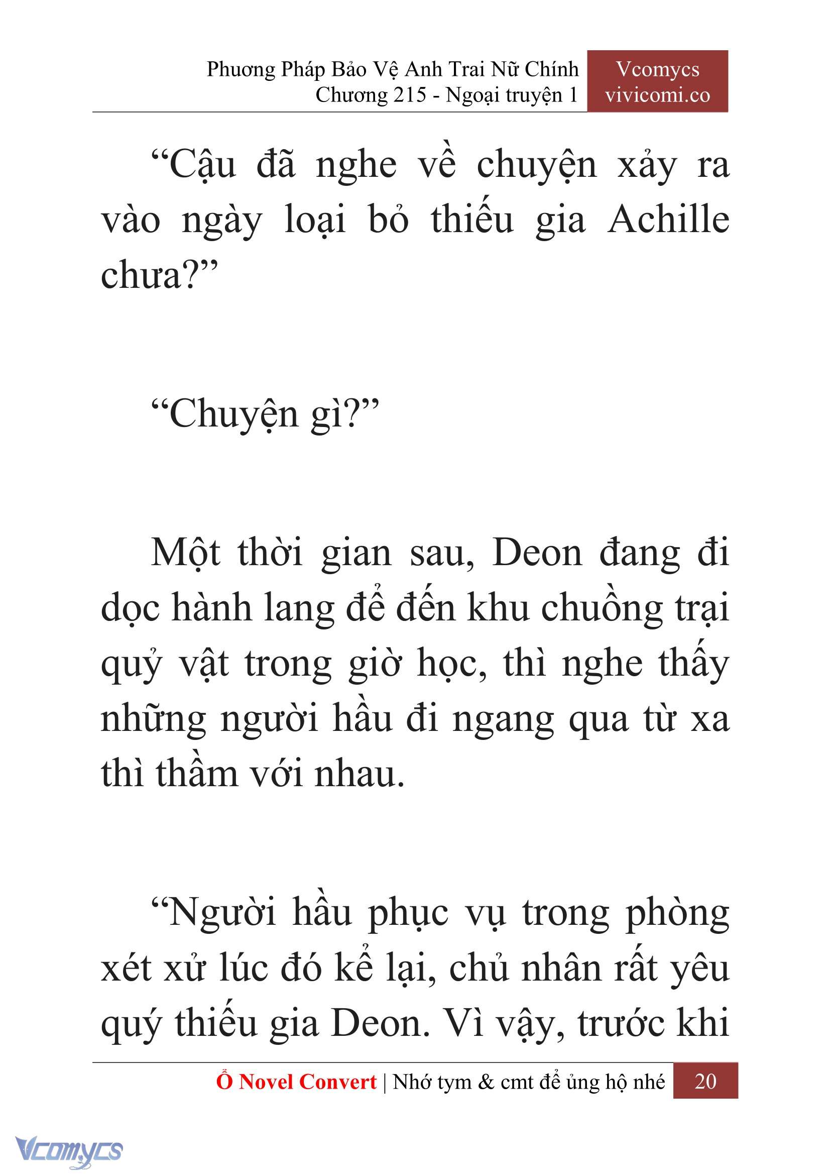 [Novel] Phương Pháp Bảo Vệ Anh Trai Nữ Chính Chap 215 - Trang 2