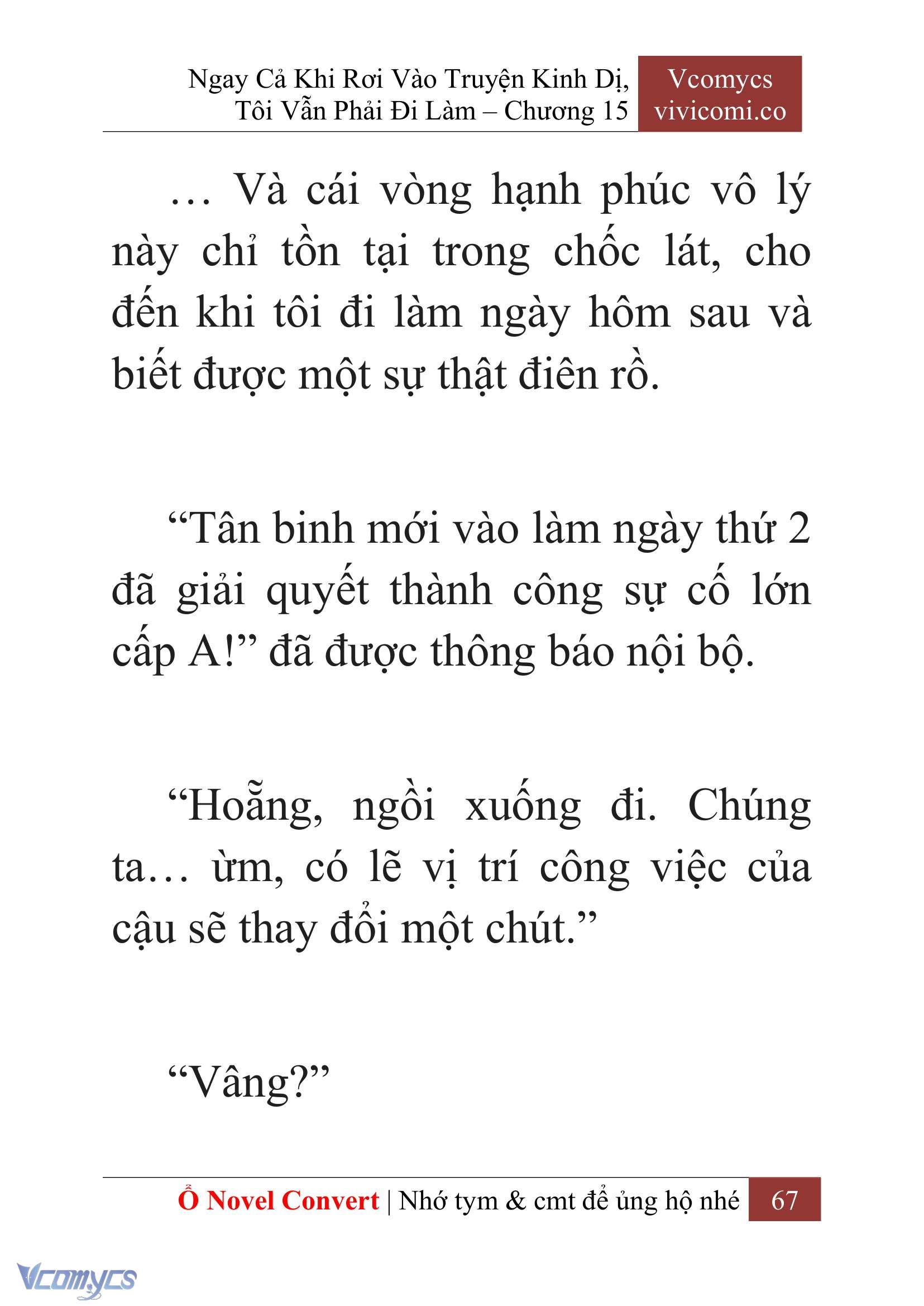 [Novel] Ngay Cả Khi Rơi Vào Truyện Kinh Dị, Tôi Vẫn Phải Đi Làm Chap 15 - Trang 2