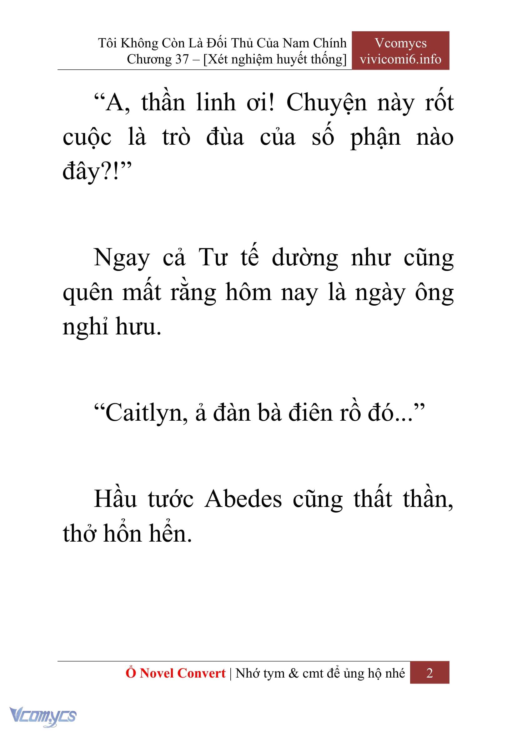[Novel] Tôi Không Còn Là Đối Thủ Của Nam Chính Chap 37 - Trang 2