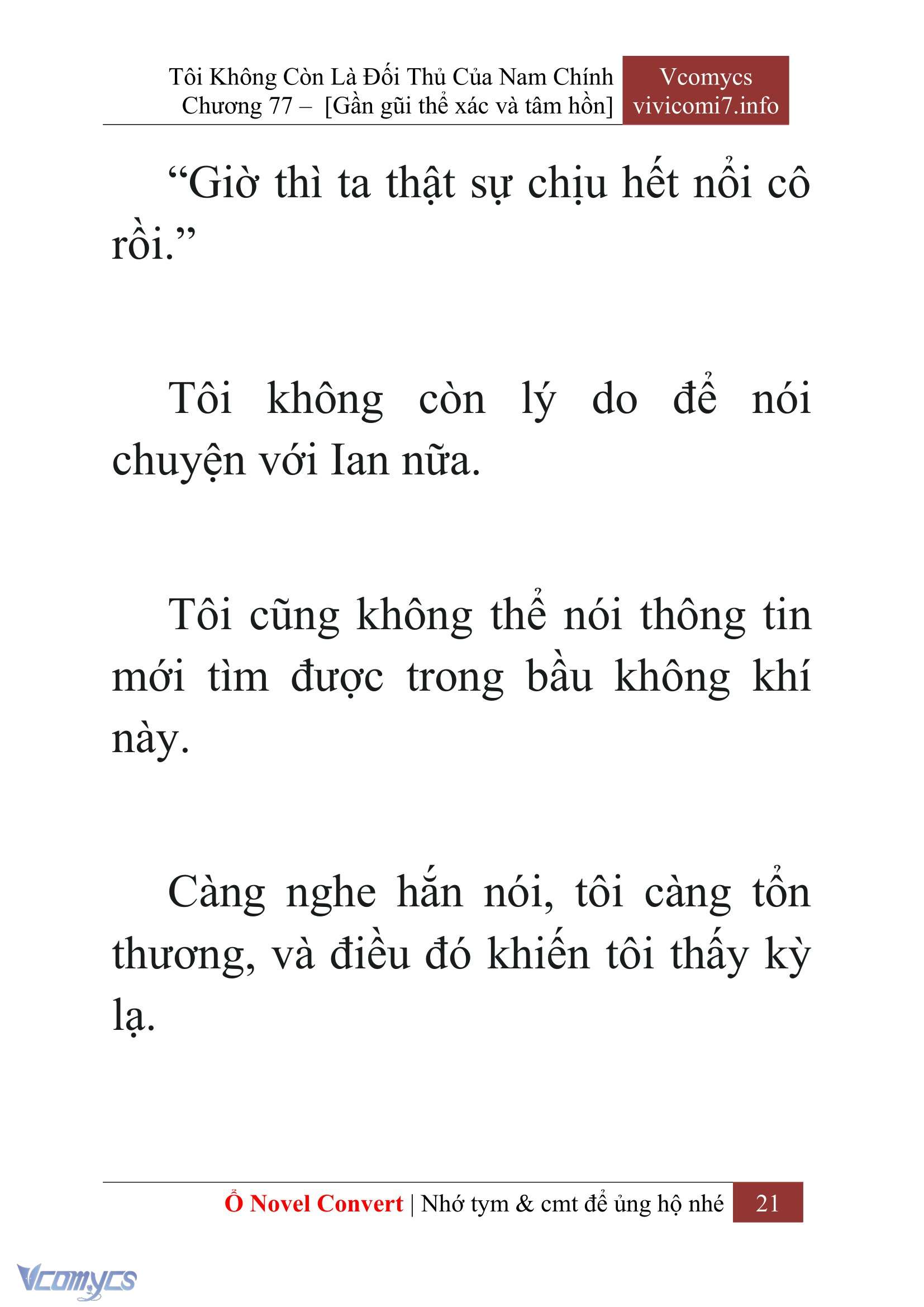 [Novel] Tôi Không Còn Là Đối Thủ Của Nam Chính Chap 77 - Trang 2