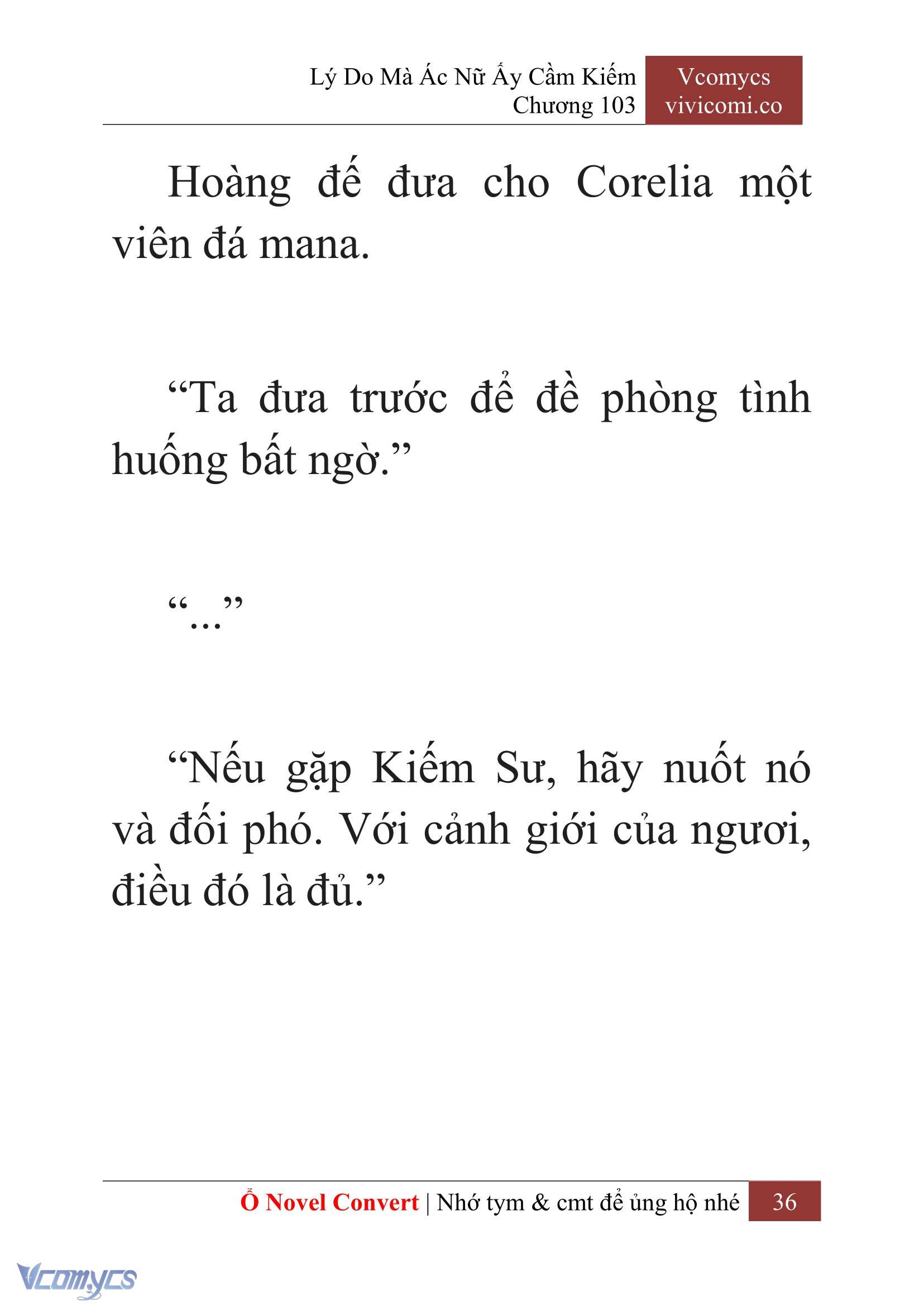 [Novel] Lý Do Mà Ác Nữ Ấy Cầm Kiếm Chap 103 - Next Chap 104
