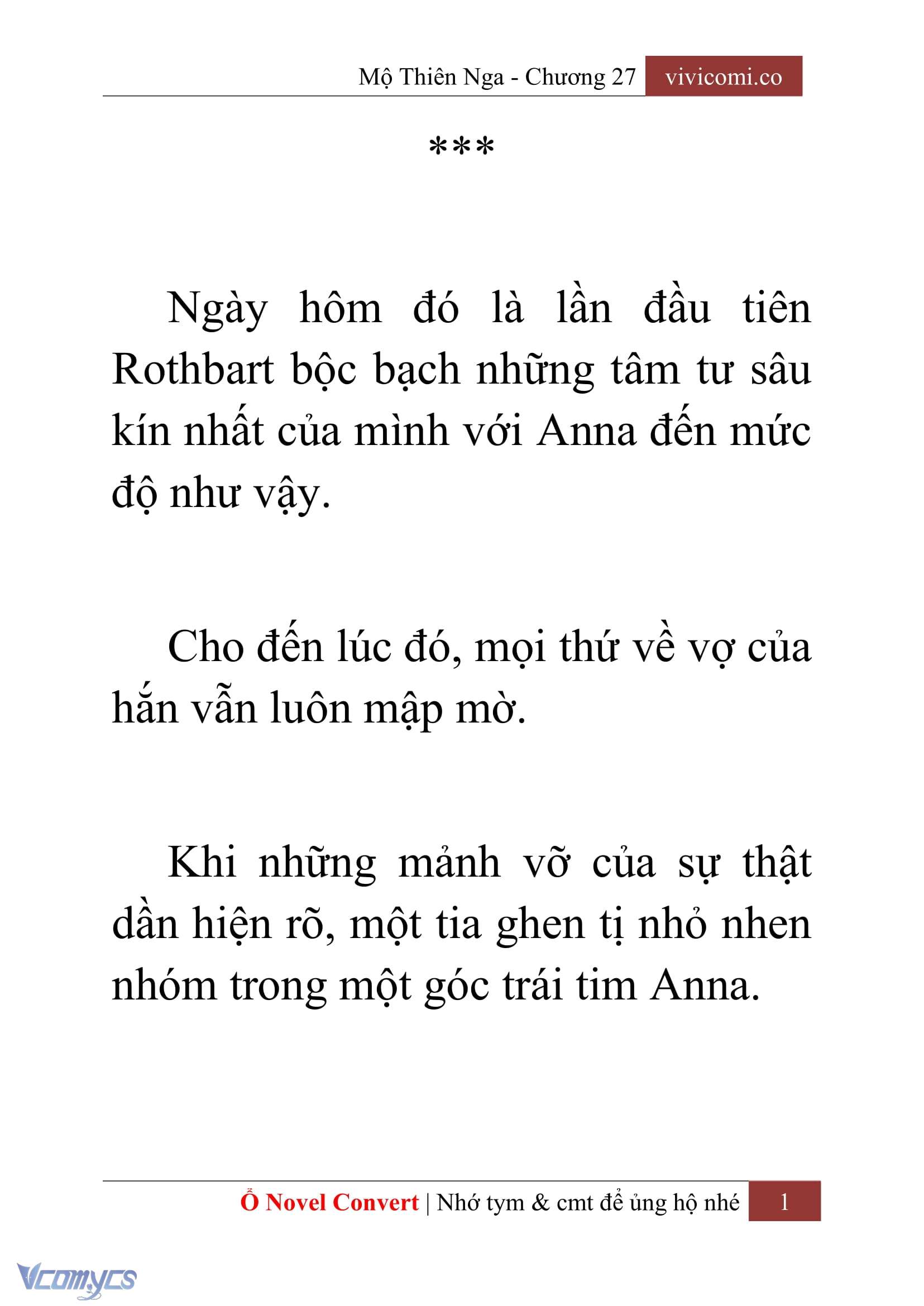 [Novel] Mộ Thiên Nga Chap 27 - Next Chap 28