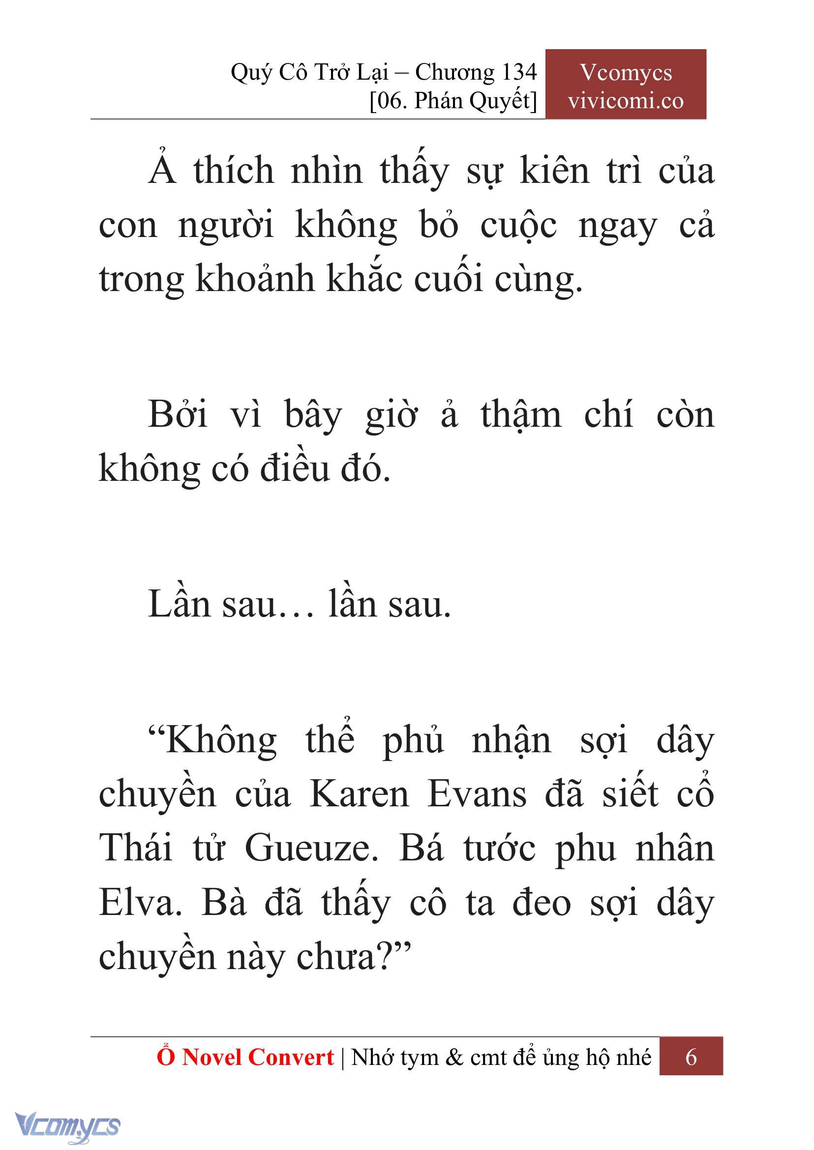 [Novel] Quý Cô Trở Lại Chap 134 - Trang 2