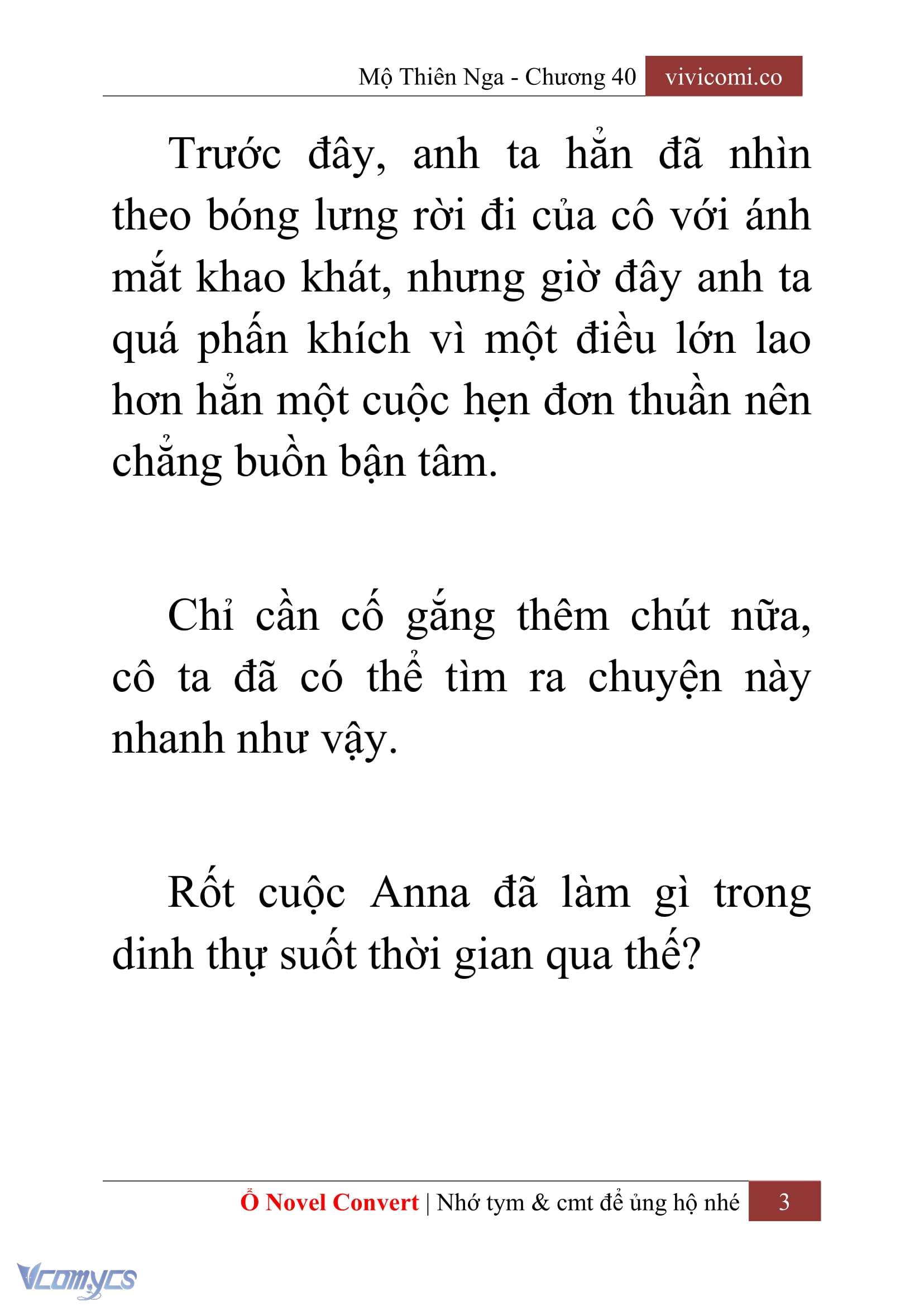 [Novel] Mộ Thiên Nga Chap 40 - Trang 2