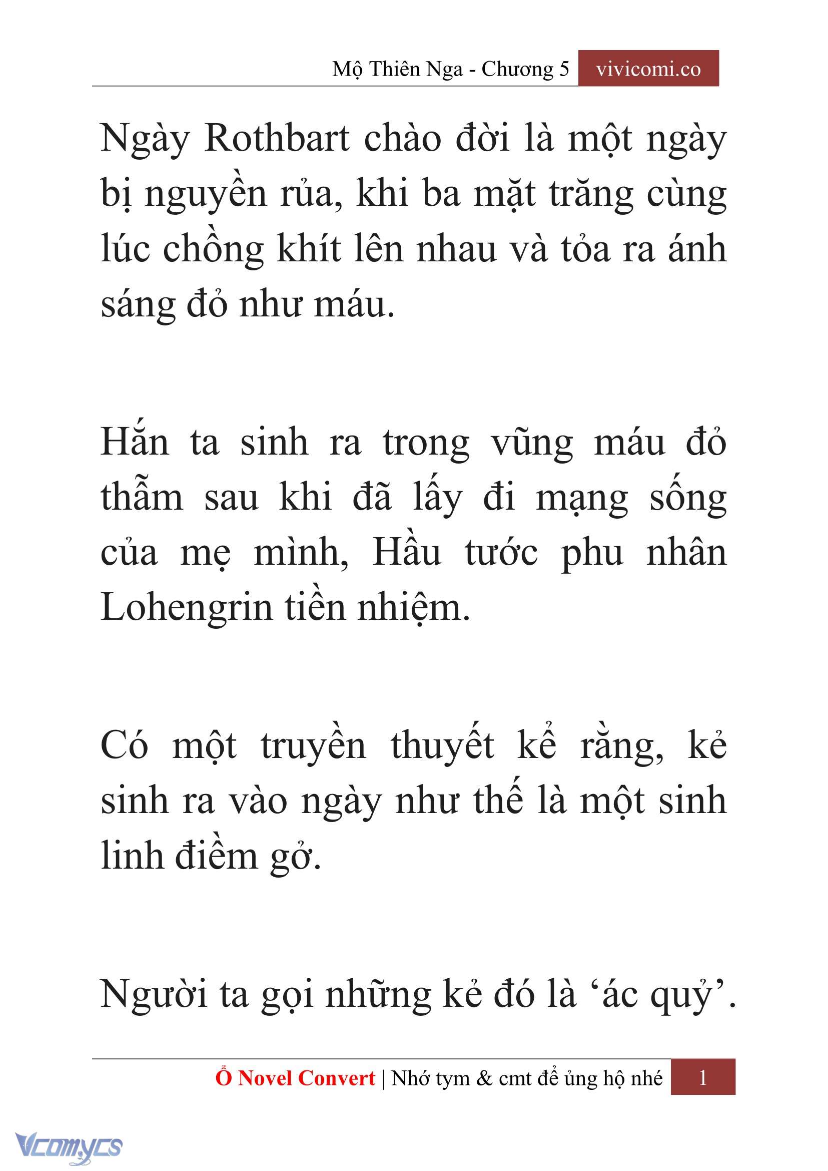 [Novel] Mộ Thiên Nga Chap 5 - Trang 2
