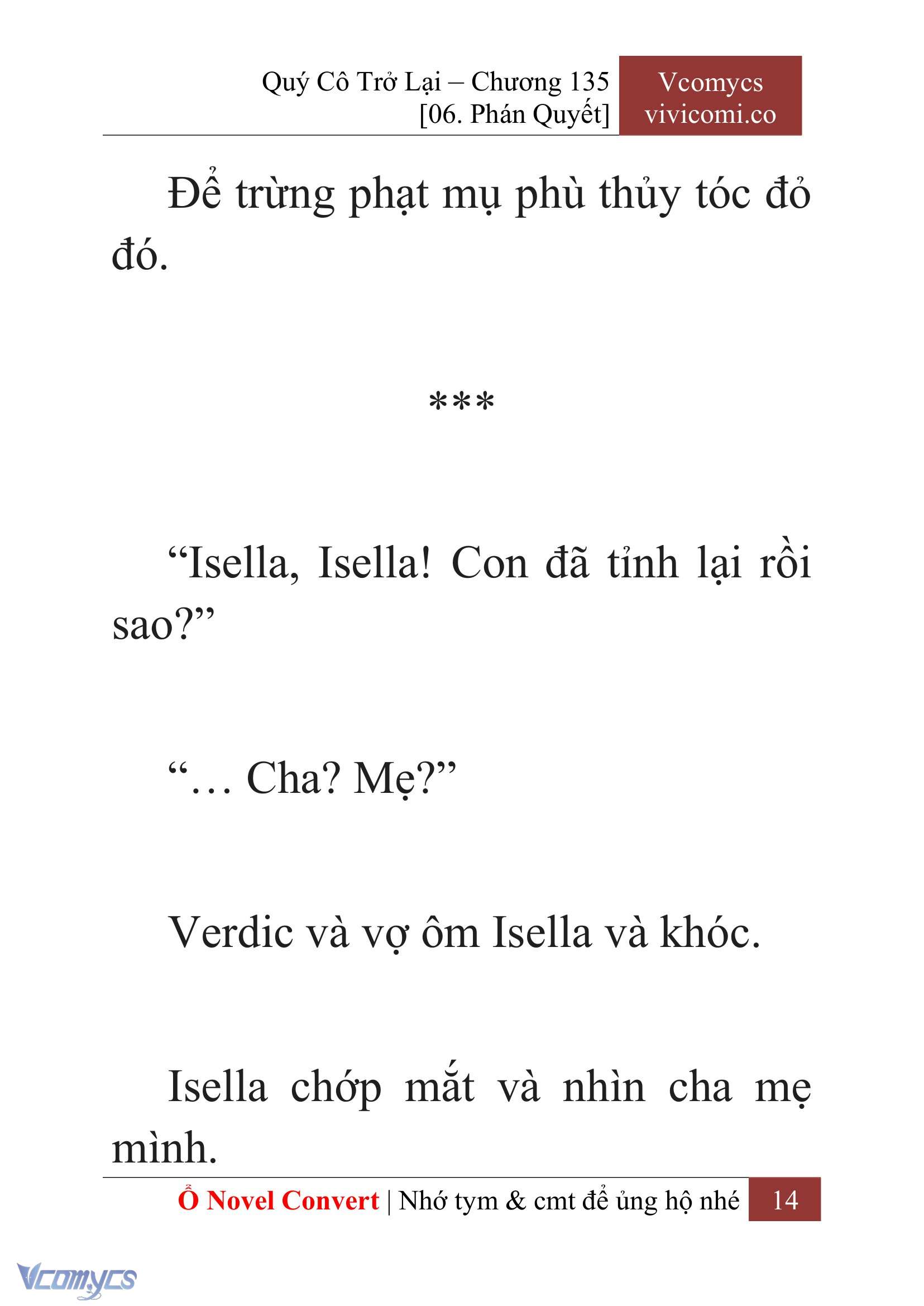 [Novel] Quý Cô Trở Lại Chap 135 - Next 