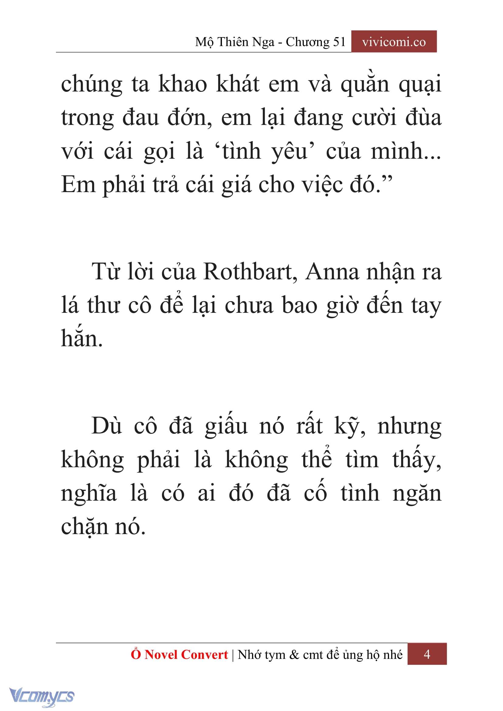 [Novel] Mộ Thiên Nga Chap 51 - Trang 2