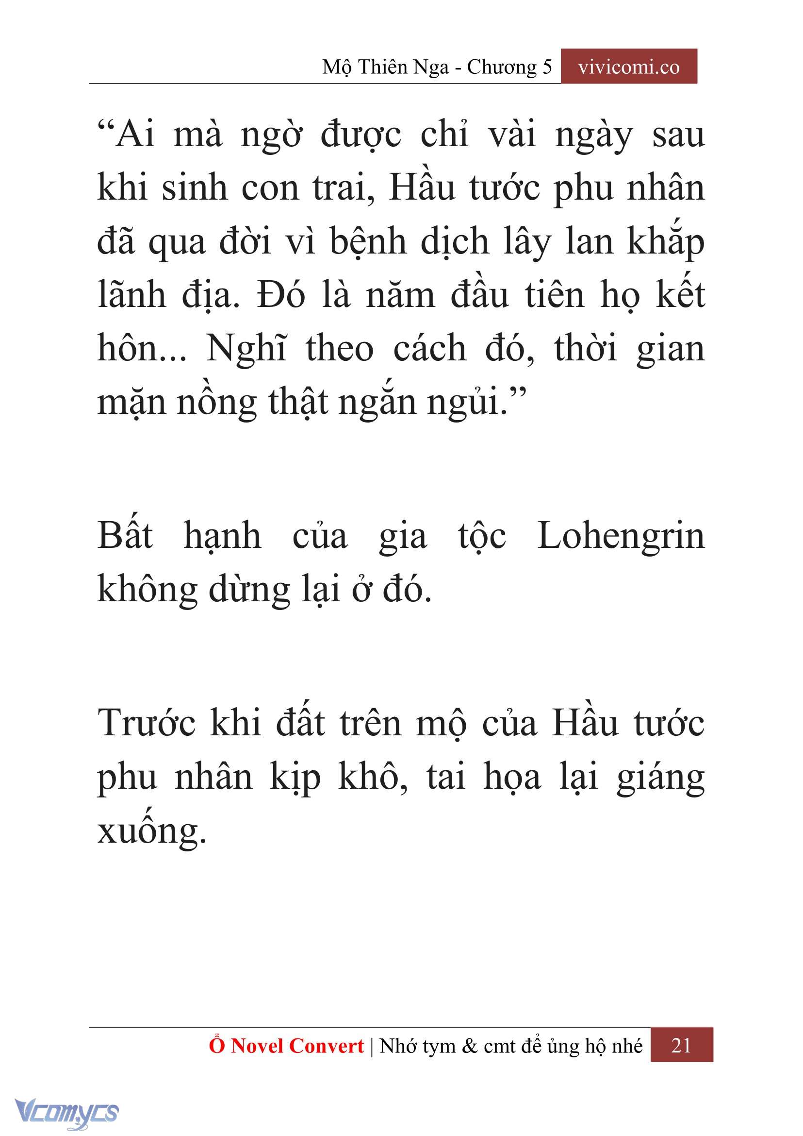 [Novel] Mộ Thiên Nga Chap 5 - Trang 2