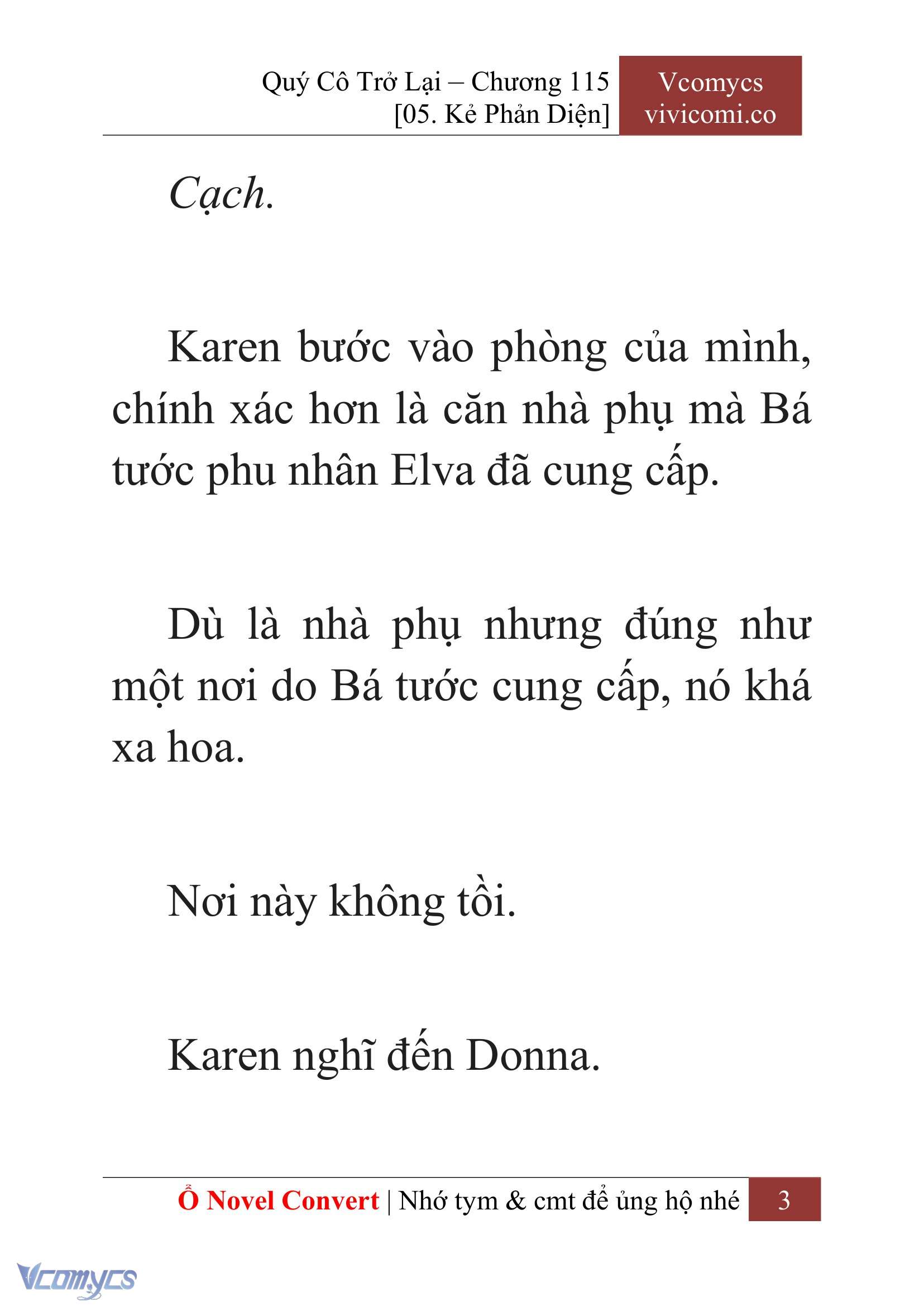 [Novel] Quý Cô Trở Lại Chap 115 - Trang 2