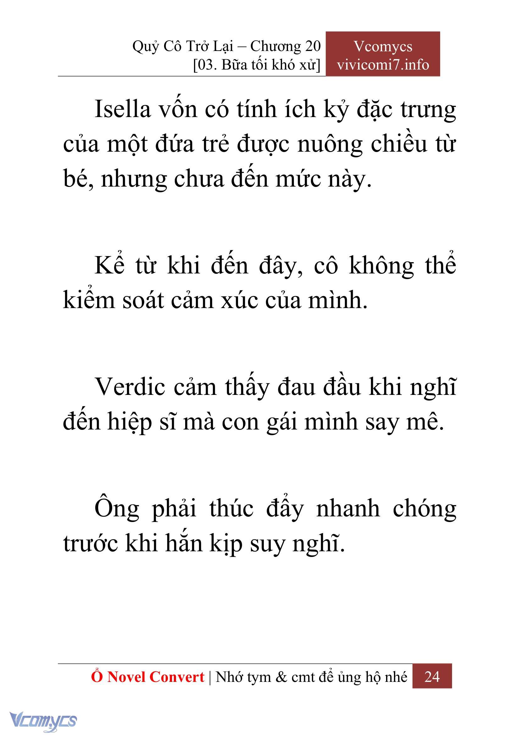 [Novel] Quý Cô Trở Lại Chap 20 - Trang 2