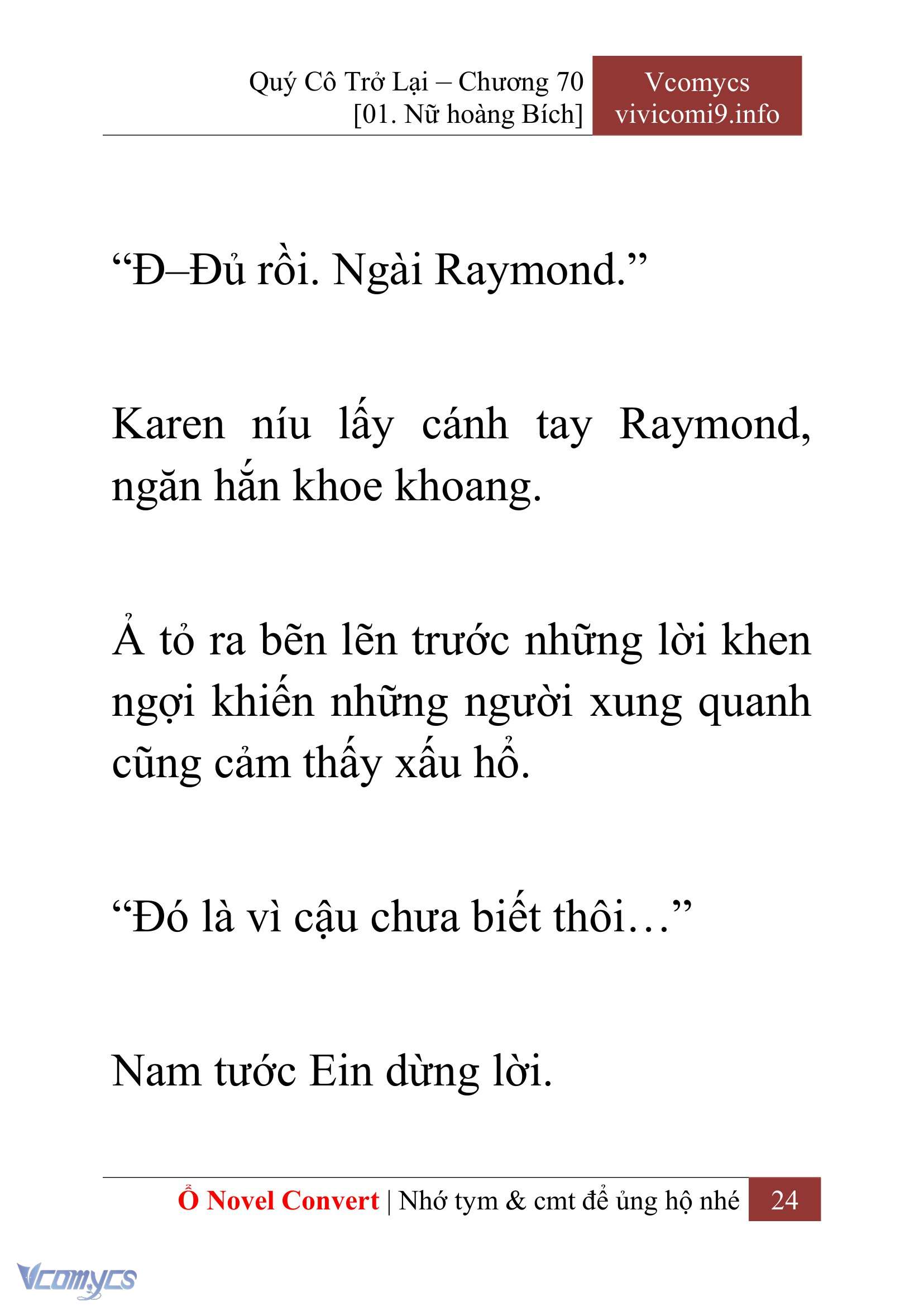 [Novel] Quý Cô Trở Lại Chap 70 - Trang 2