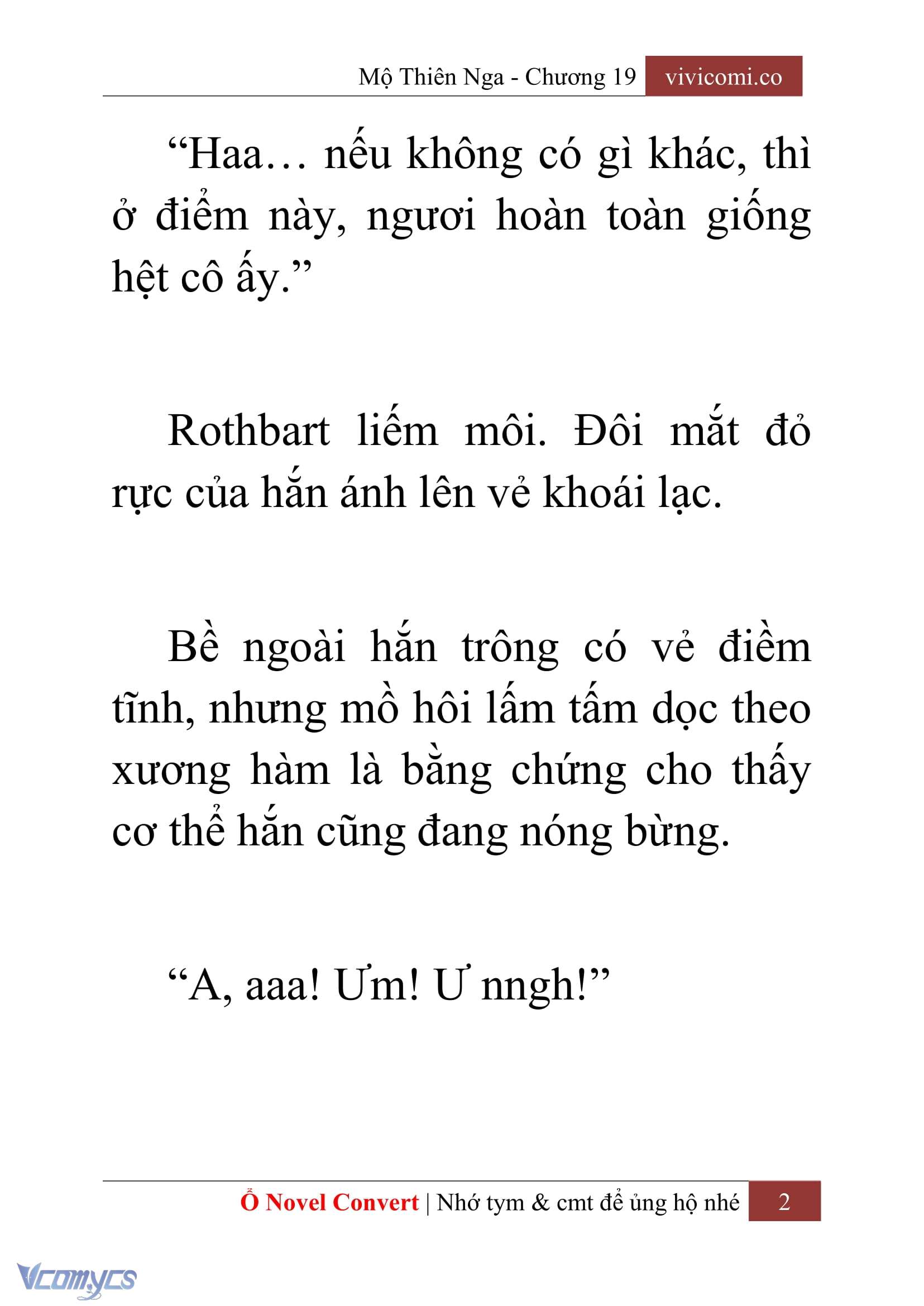 [Novel] Mộ Thiên Nga Chap 19 - Trang 2
