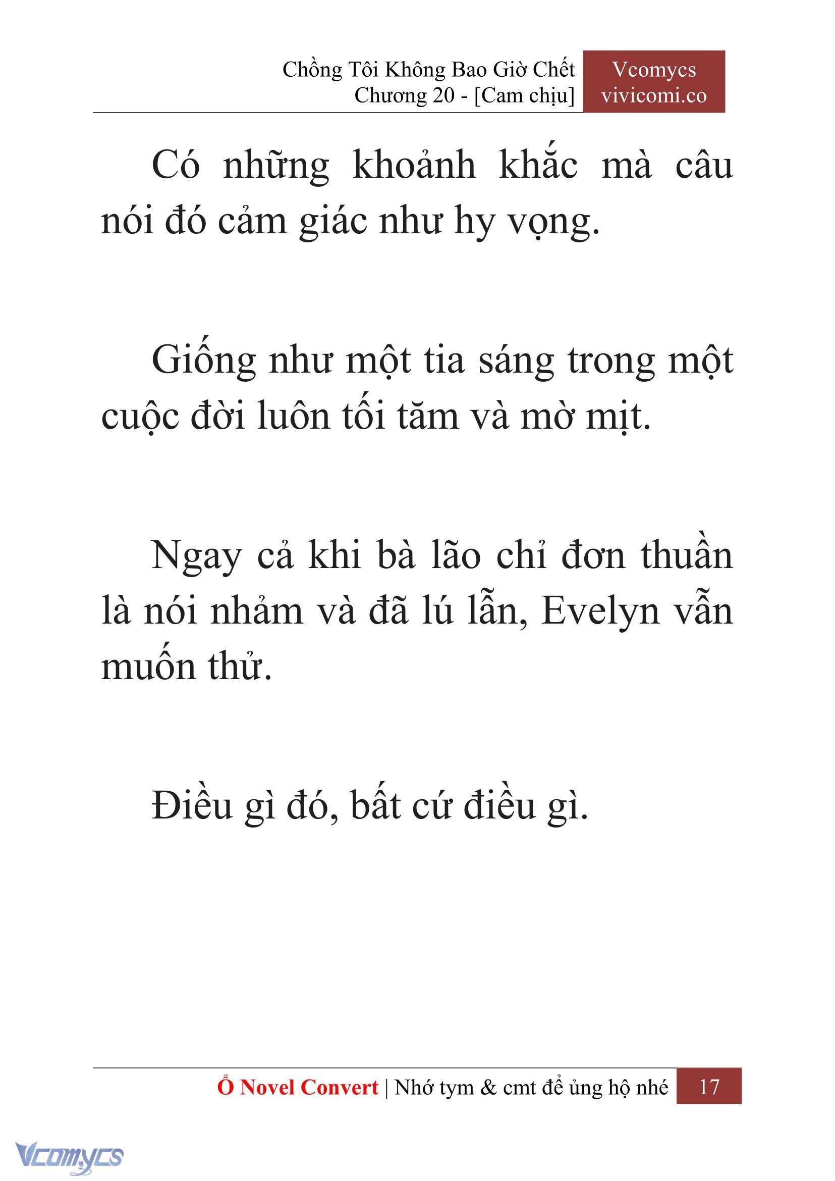 [Novel] Chồng Tôi Không Bao Giờ Chết Chap 20 - Trang 2