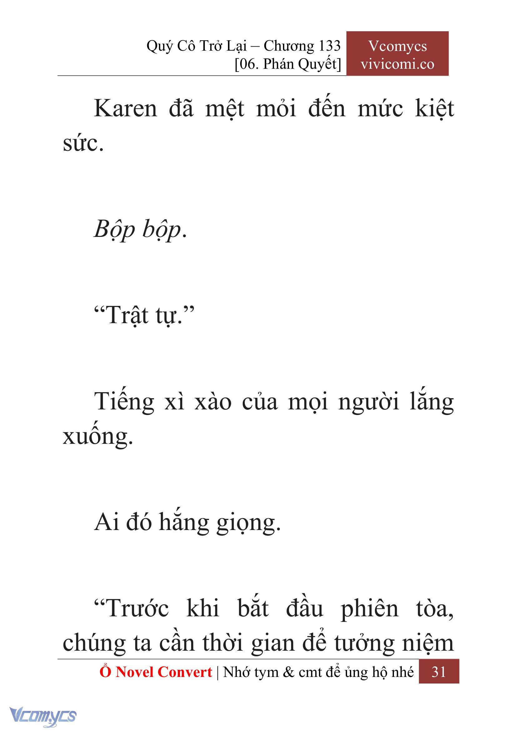 [Novel] Quý Cô Trở Lại Chap 133 - Next Chap 134