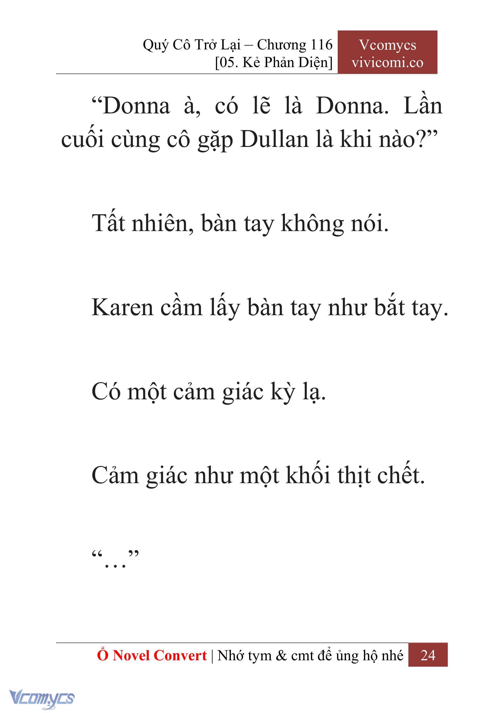 [Novel] Quý Cô Trở Lại Chap 116 - Trang 2