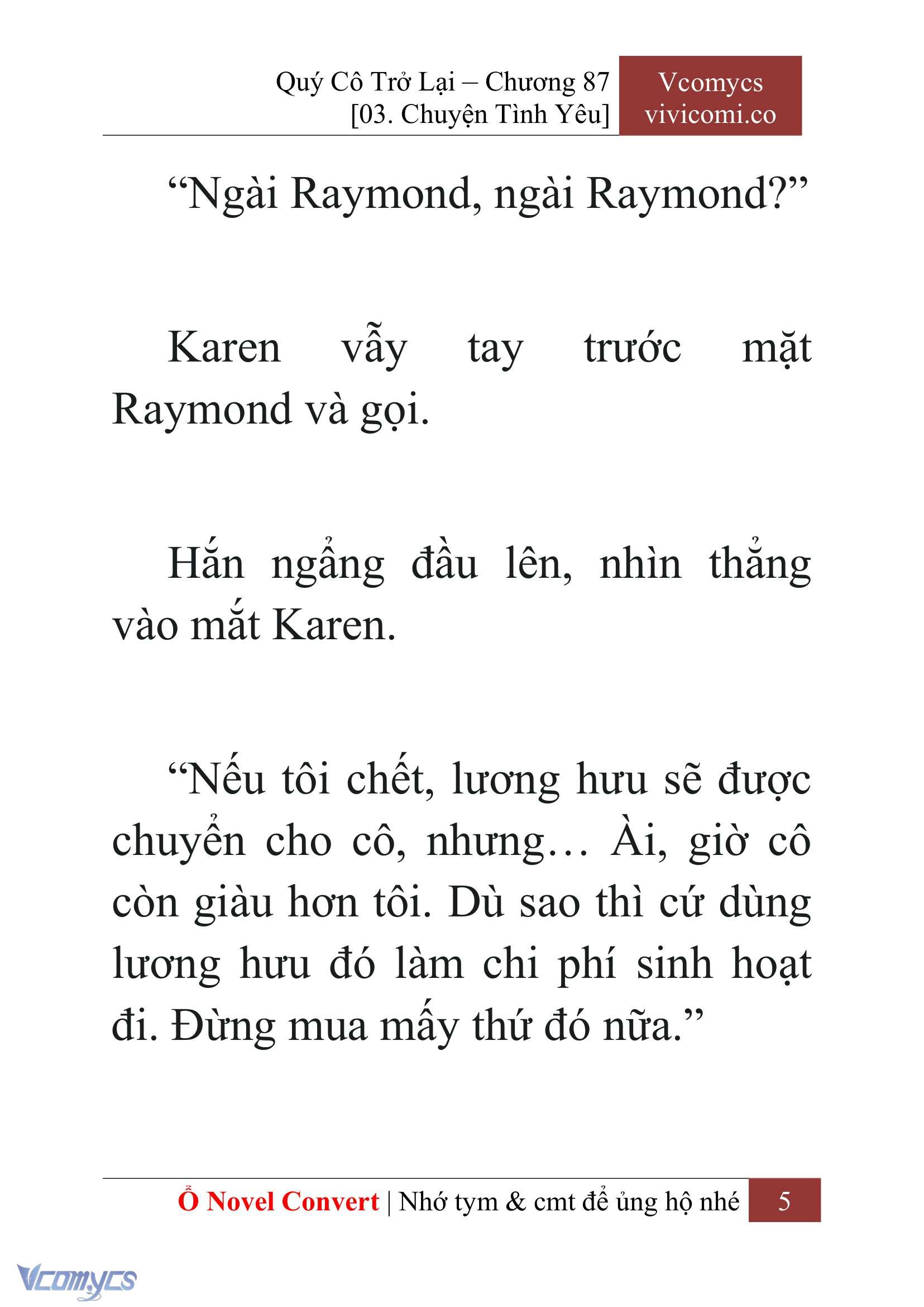 [Novel] Quý Cô Trở Lại Chap 87 - Trang 2