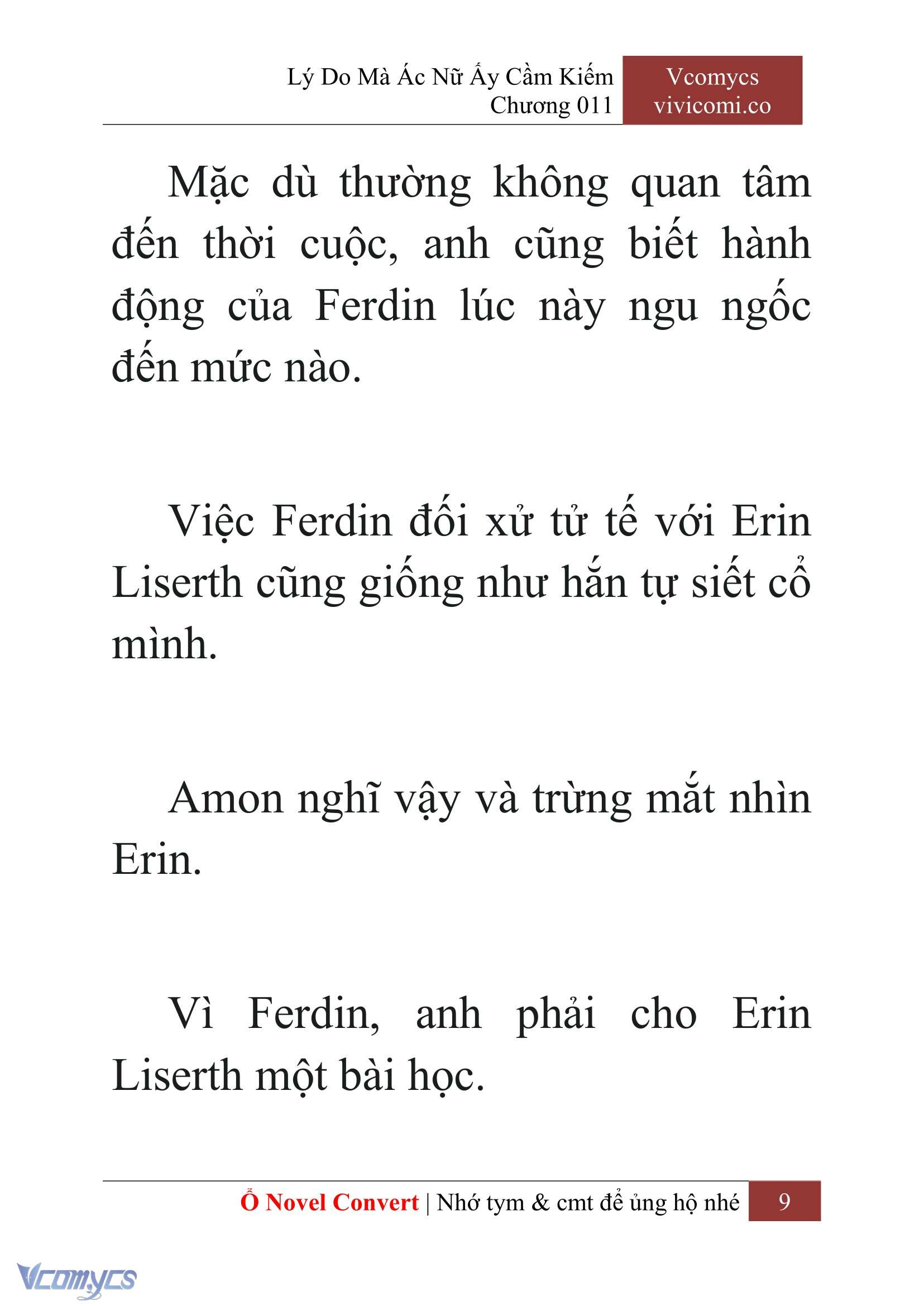 [Novel] Lý Do Mà Ác Nữ Ấy Cầm Kiếm Chap 11 - Next Chap 12