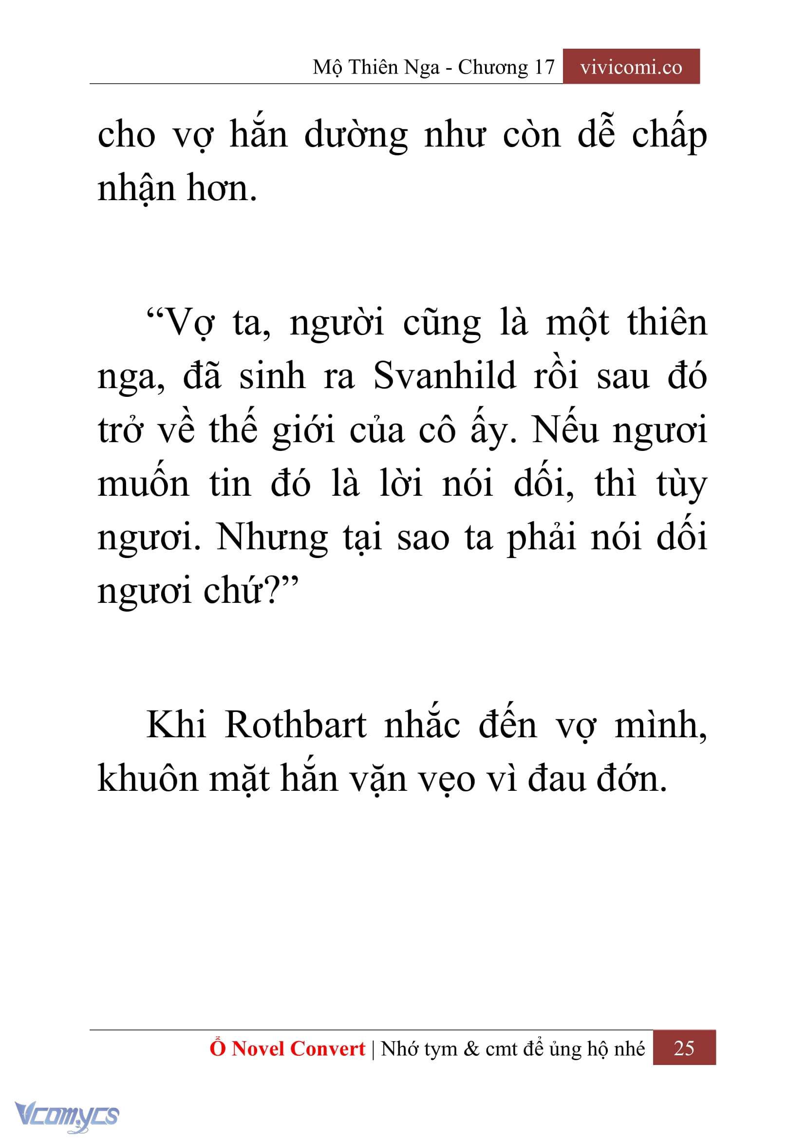 [Novel] Mộ Thiên Nga Chap 17 - Trang 2