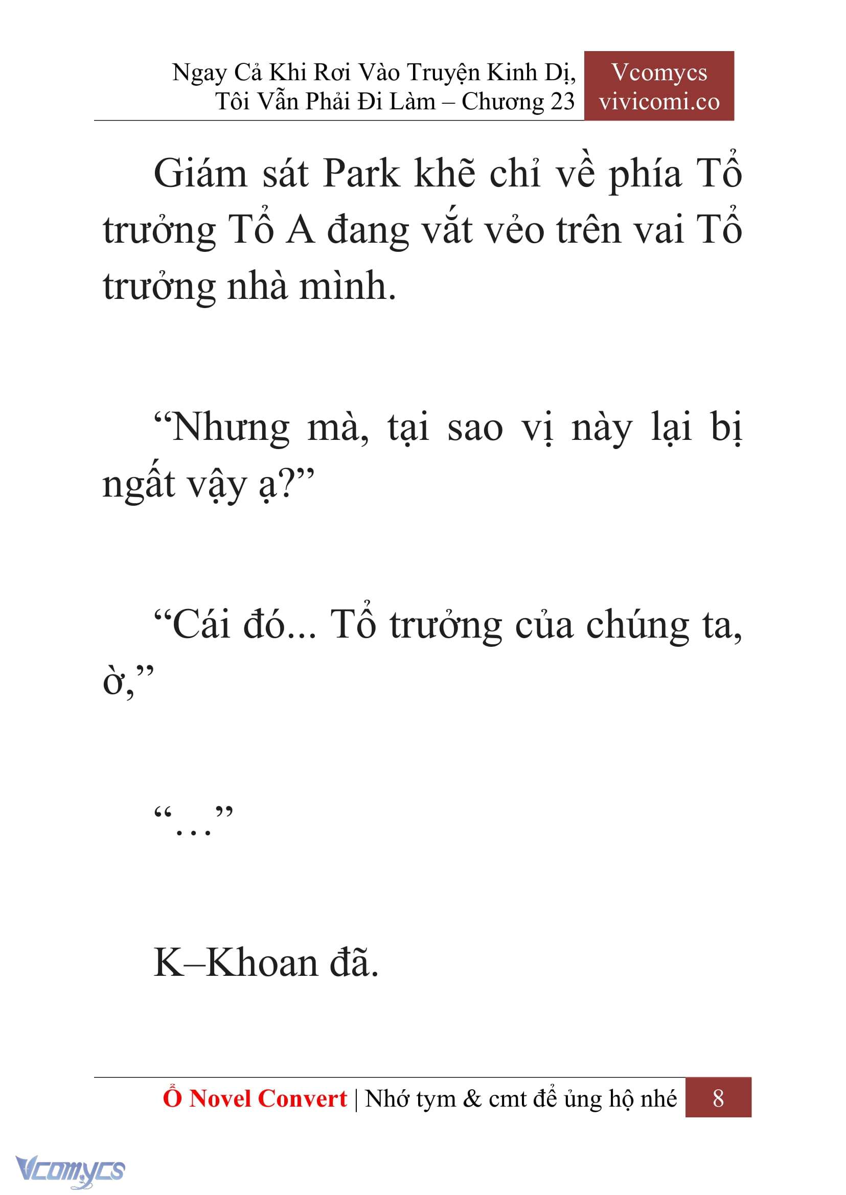 [Novel] Ngay Cả Khi Rơi Vào Truyện Kinh Dị, Tôi Vẫn Phải Đi Làm Chap 23 - Trang 2