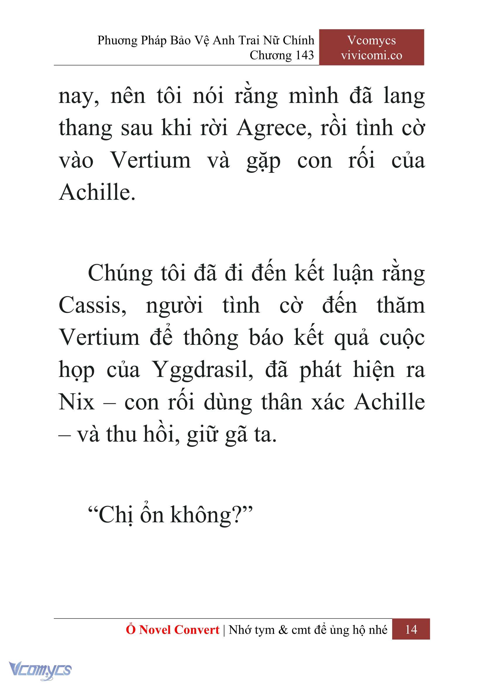 [Novel] Phương Pháp Bảo Vệ Anh Trai Nữ Chính Chap 143 - Trang 2