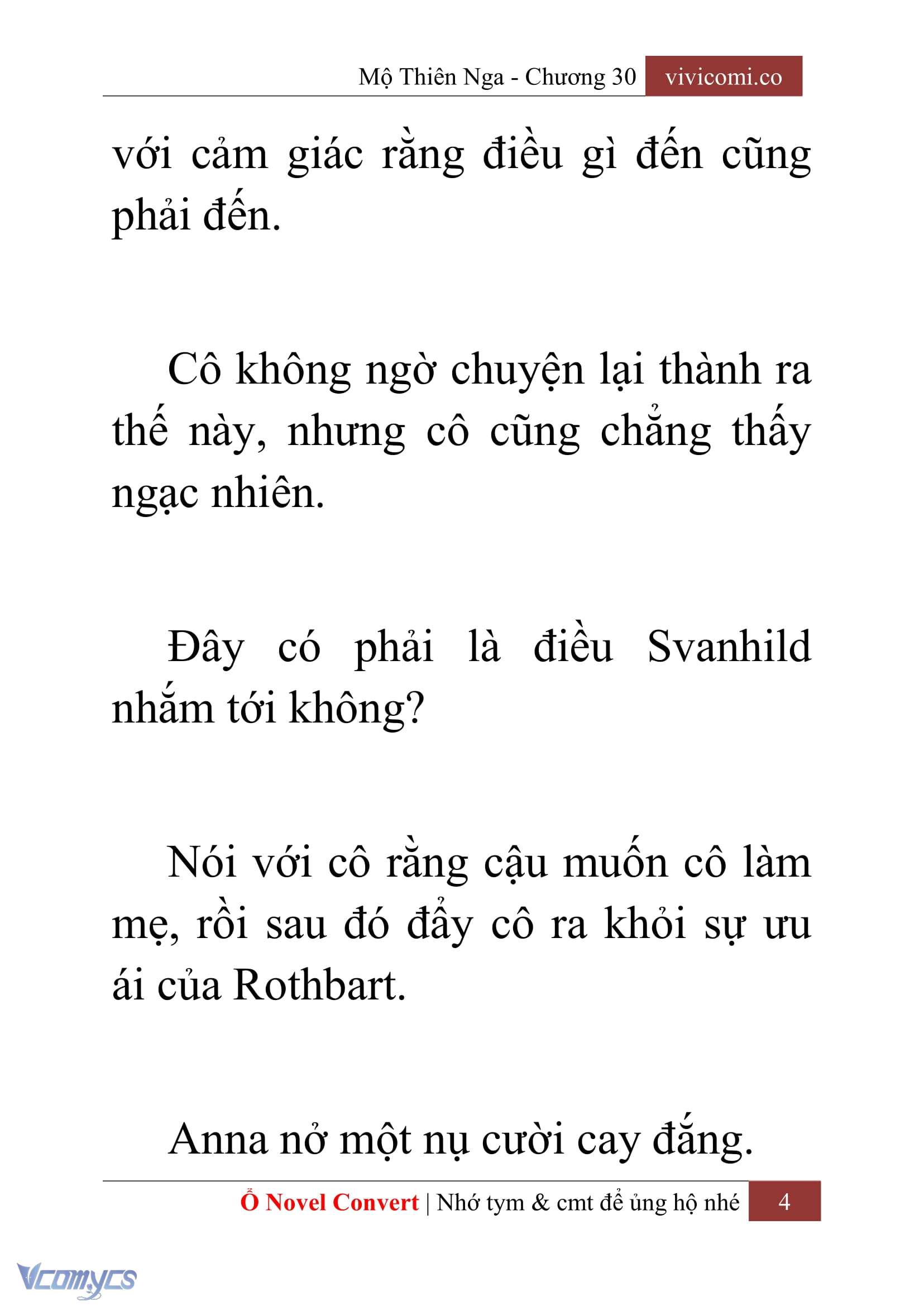 [Novel] Mộ Thiên Nga Chap 30 - Next Chap 31