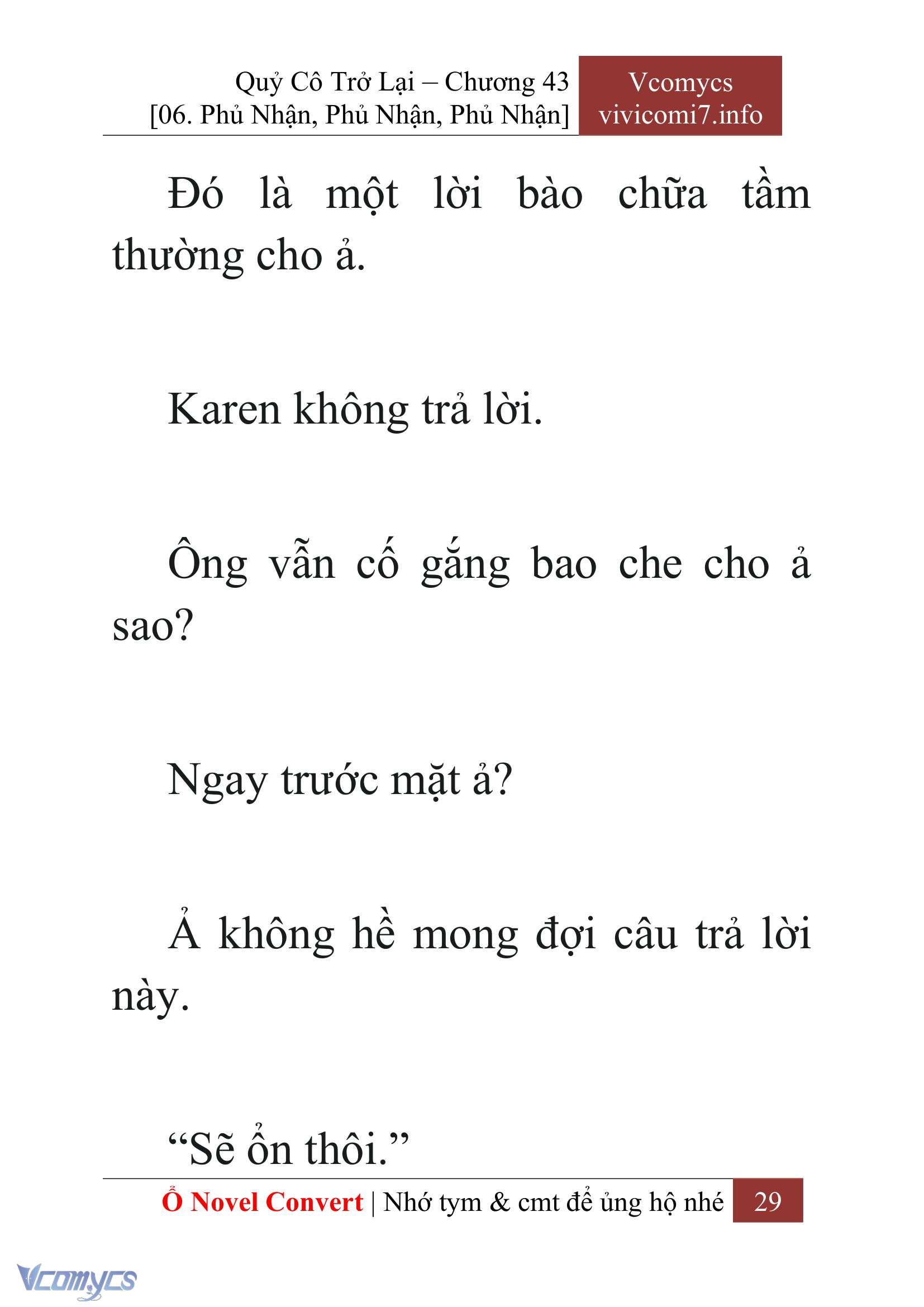 [Novel] Quý Cô Trở Lại Chap 43 - Next Chap 44