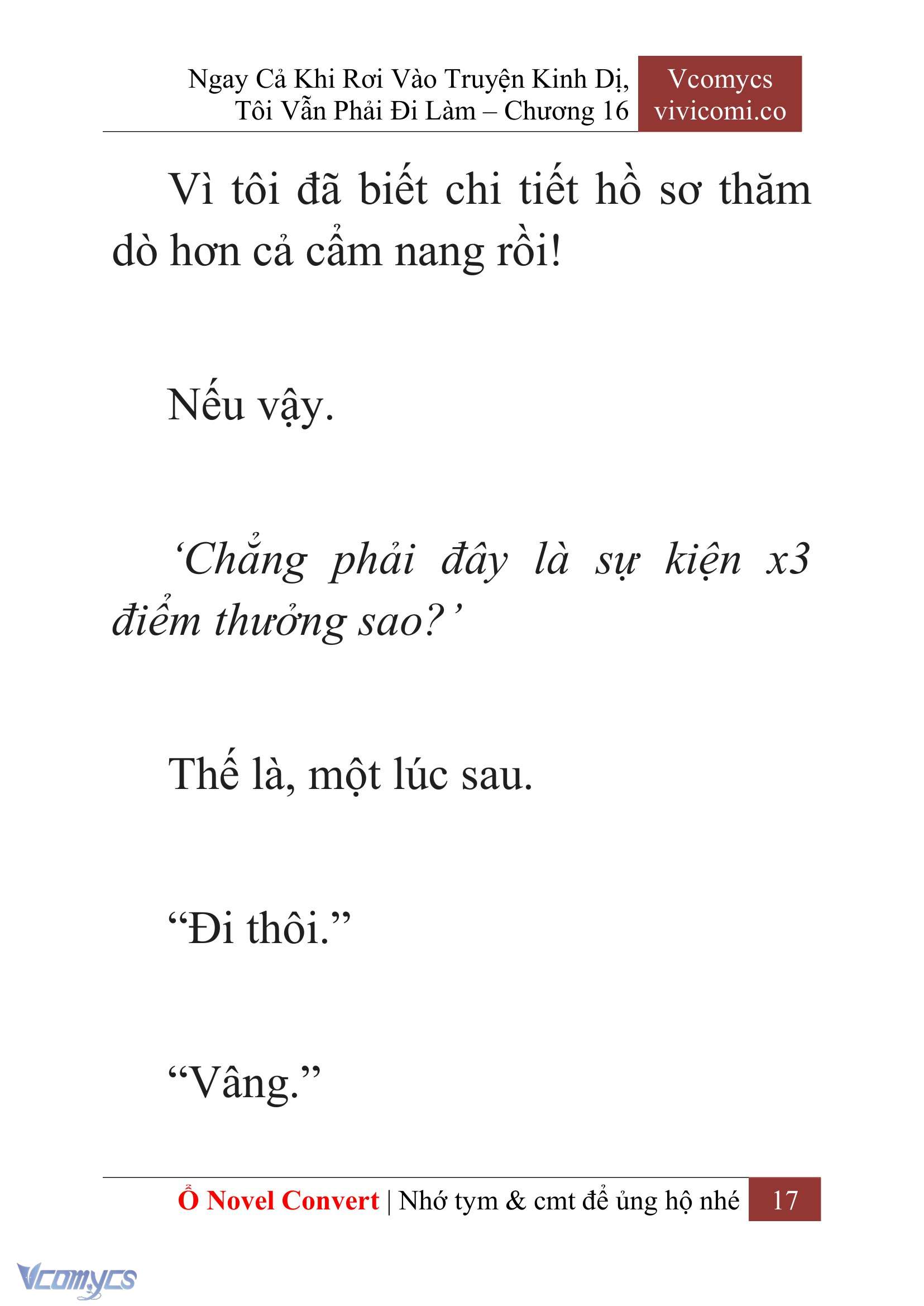 [Novel] Ngay Cả Khi Rơi Vào Truyện Kinh Dị, Tôi Vẫn Phải Đi Làm Chap 16 - Trang 2